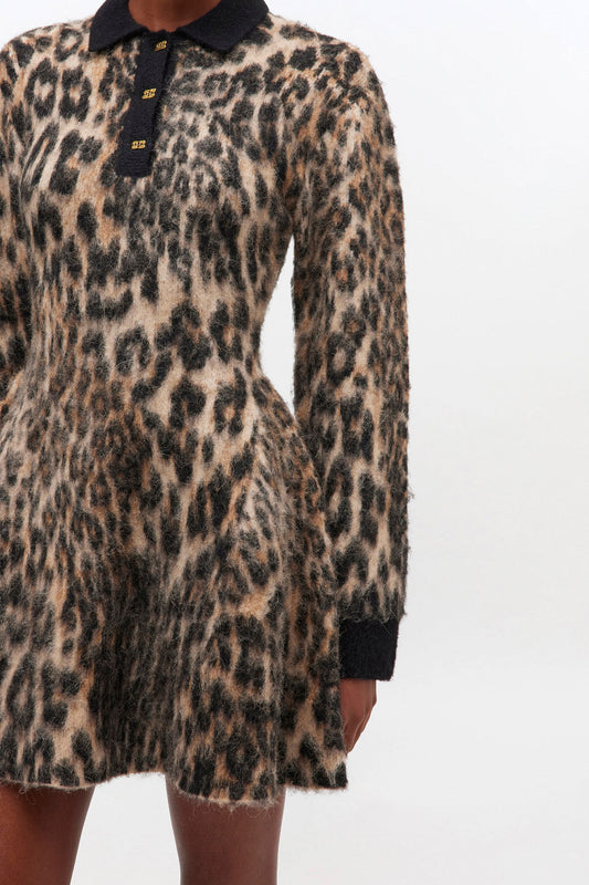 Polo Dress in Leopard - GANNI