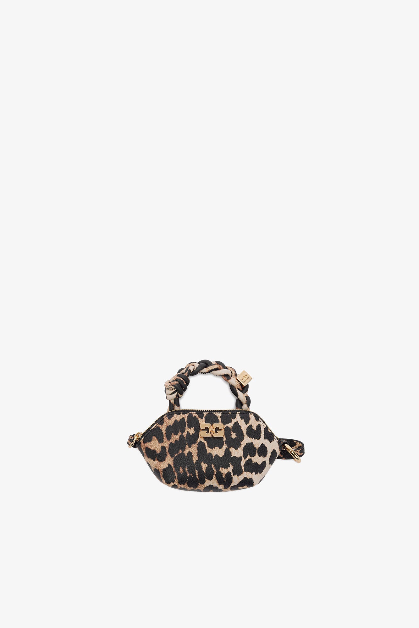 Almond Milk Leopard Grained Nano Bou Bag Nano - GANNI