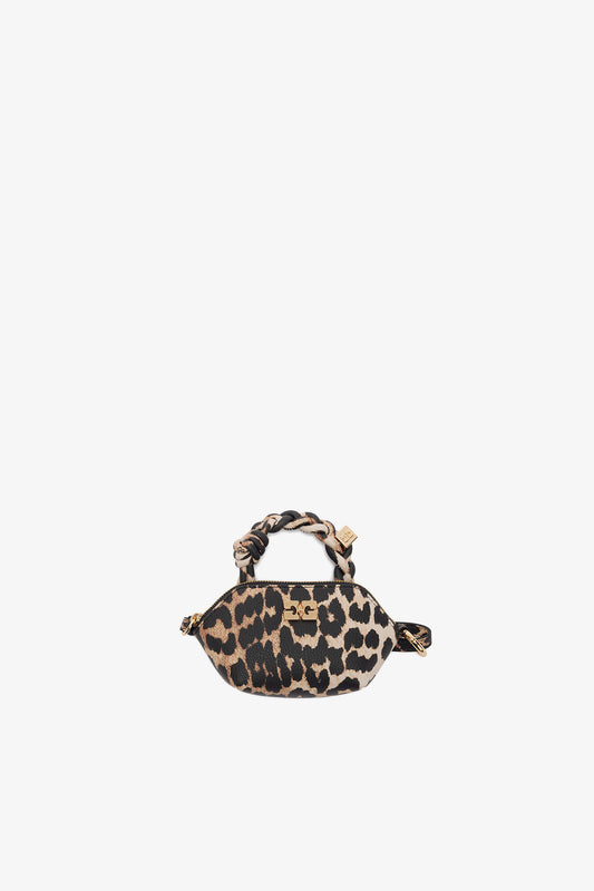 Almond Milk Leopard Grained Nano Bou Bag Nano - GANNI