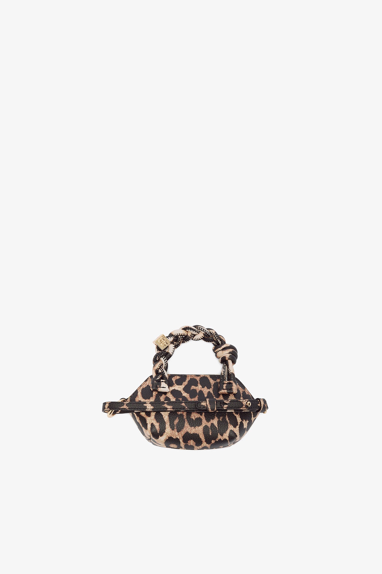 Almond Milk Leopard Grained Nano Bou Bag Nano - GANNI