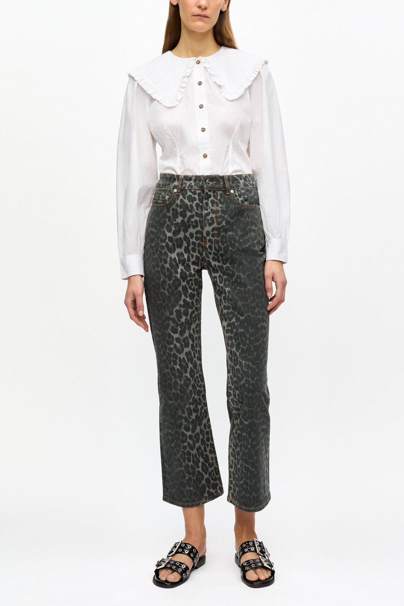 Grey Leopard Betzy Jeans - GANNI