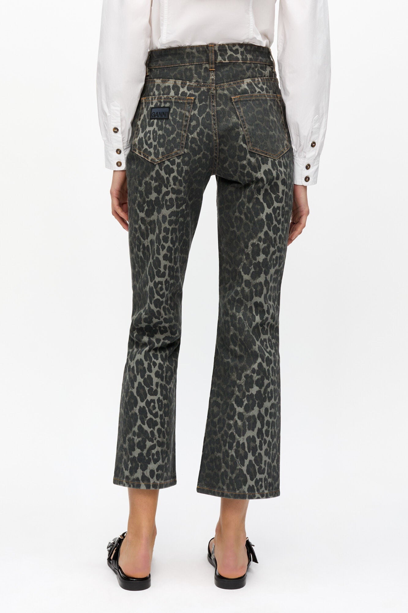 Grey Leopard Betzy Jeans - GANNI