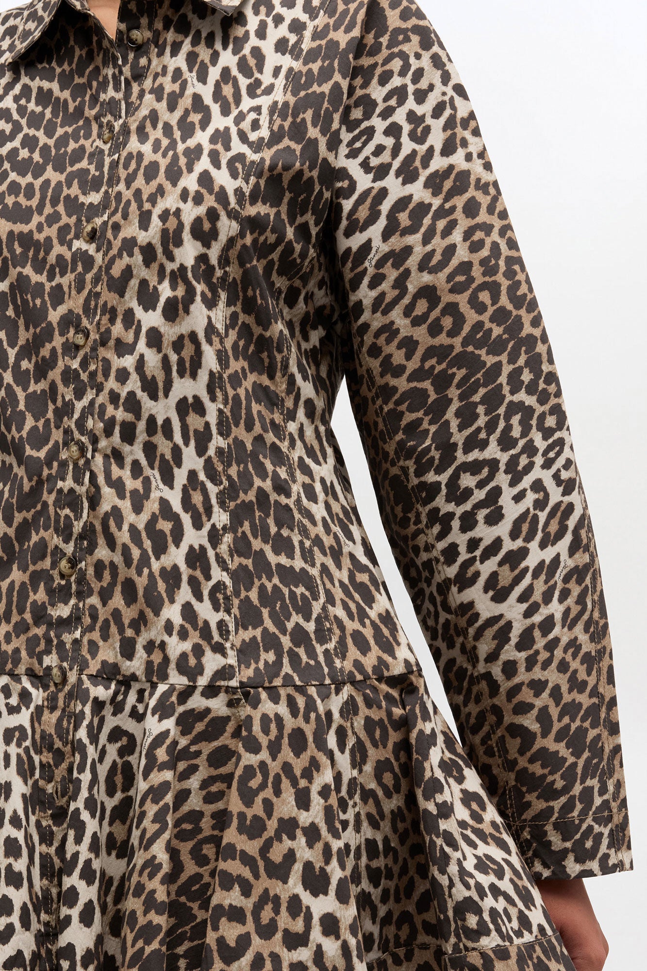 Leopard Shirt Dress - GANNI