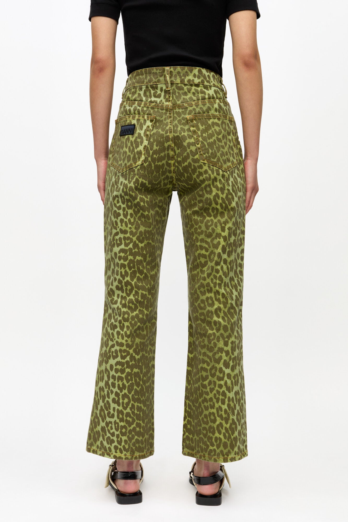 Green Leopard Betzy Jeans - GANNI