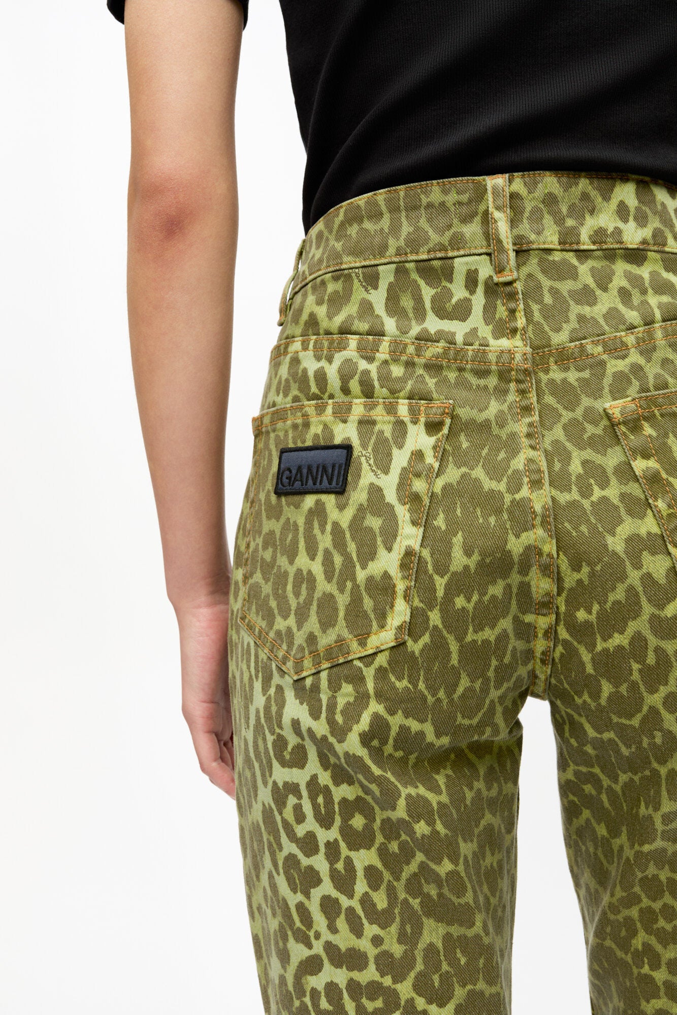 Green Leopard Betzy Jeans - GANNI