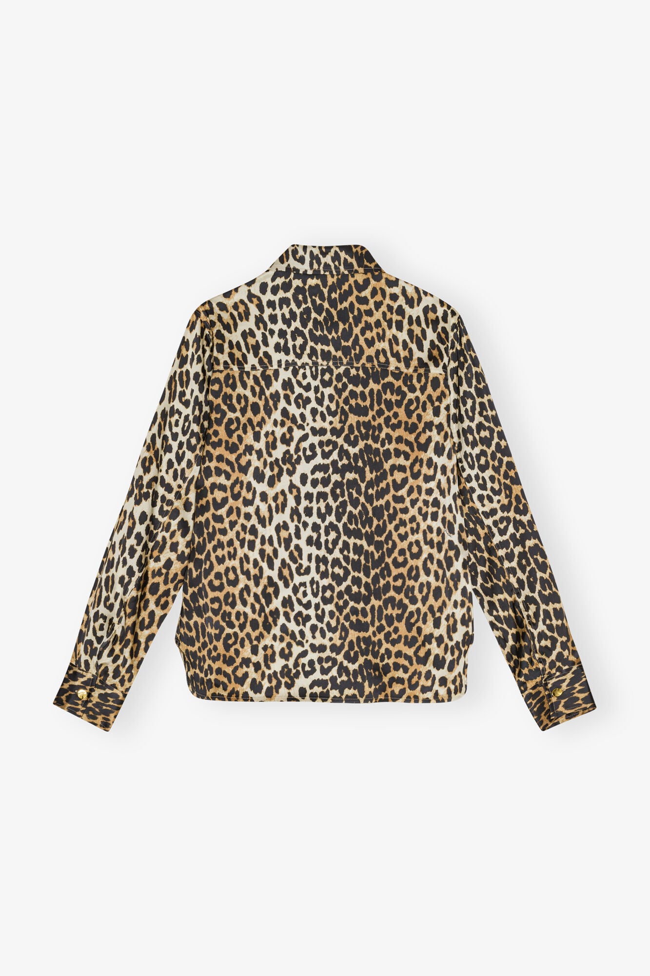 Leopard Print Satin Shirt - GANNI