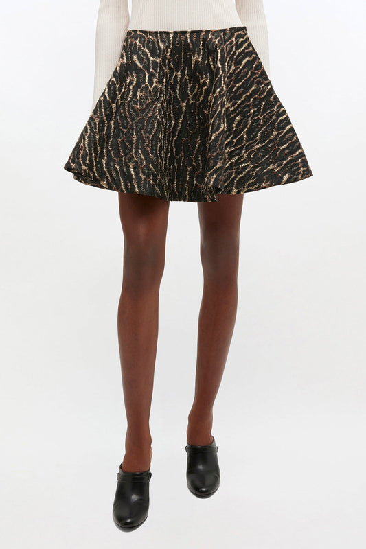 Metallic Cloque Circle Skirt - GANNI