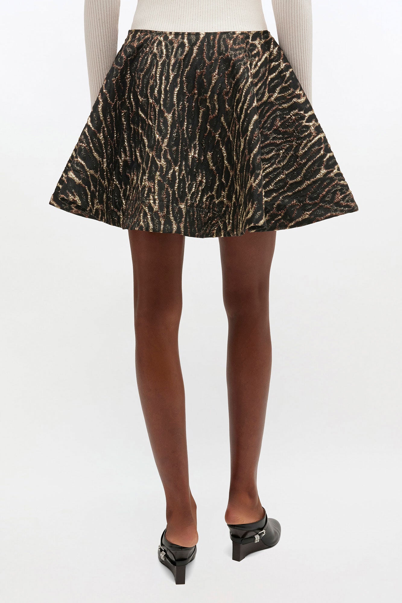 Metallic Cloque Circle Skirt - GANNI