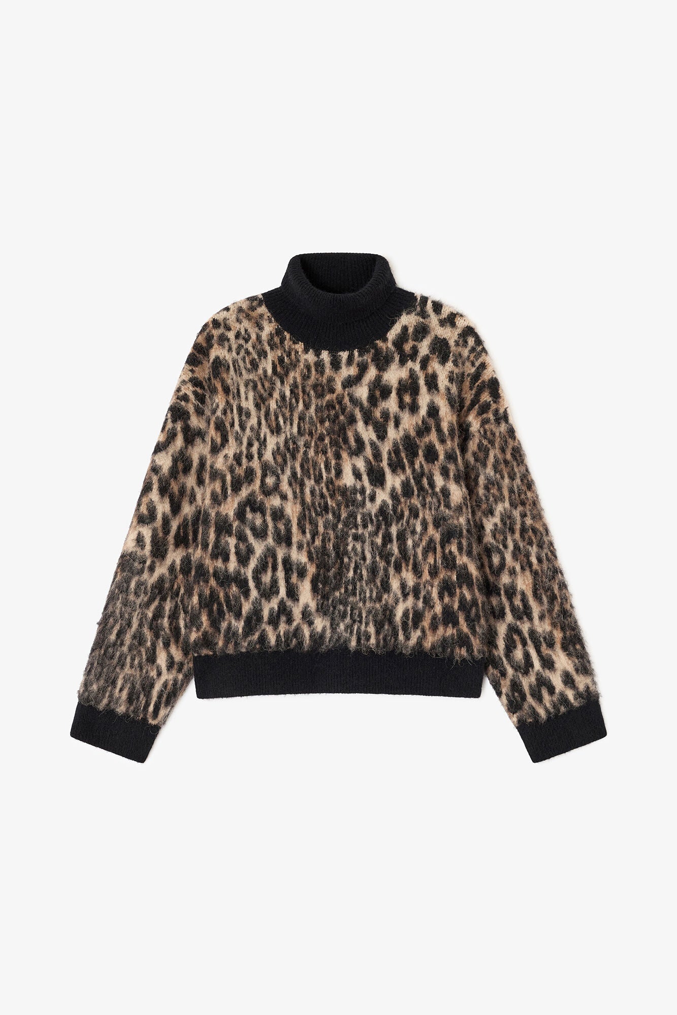 Leopard High-neck Sweater - GANNI
