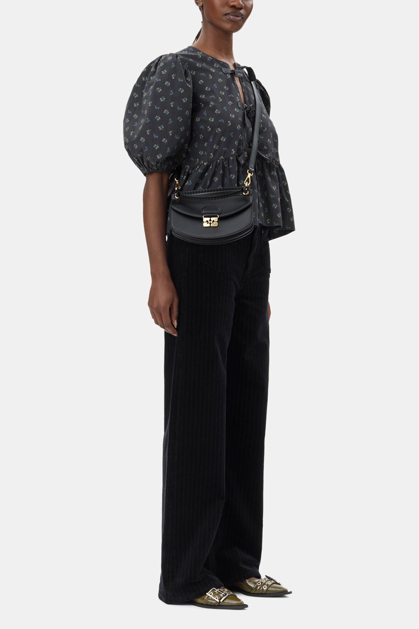 Black Black Mini Top Handle Apo-G Bag - GANNI