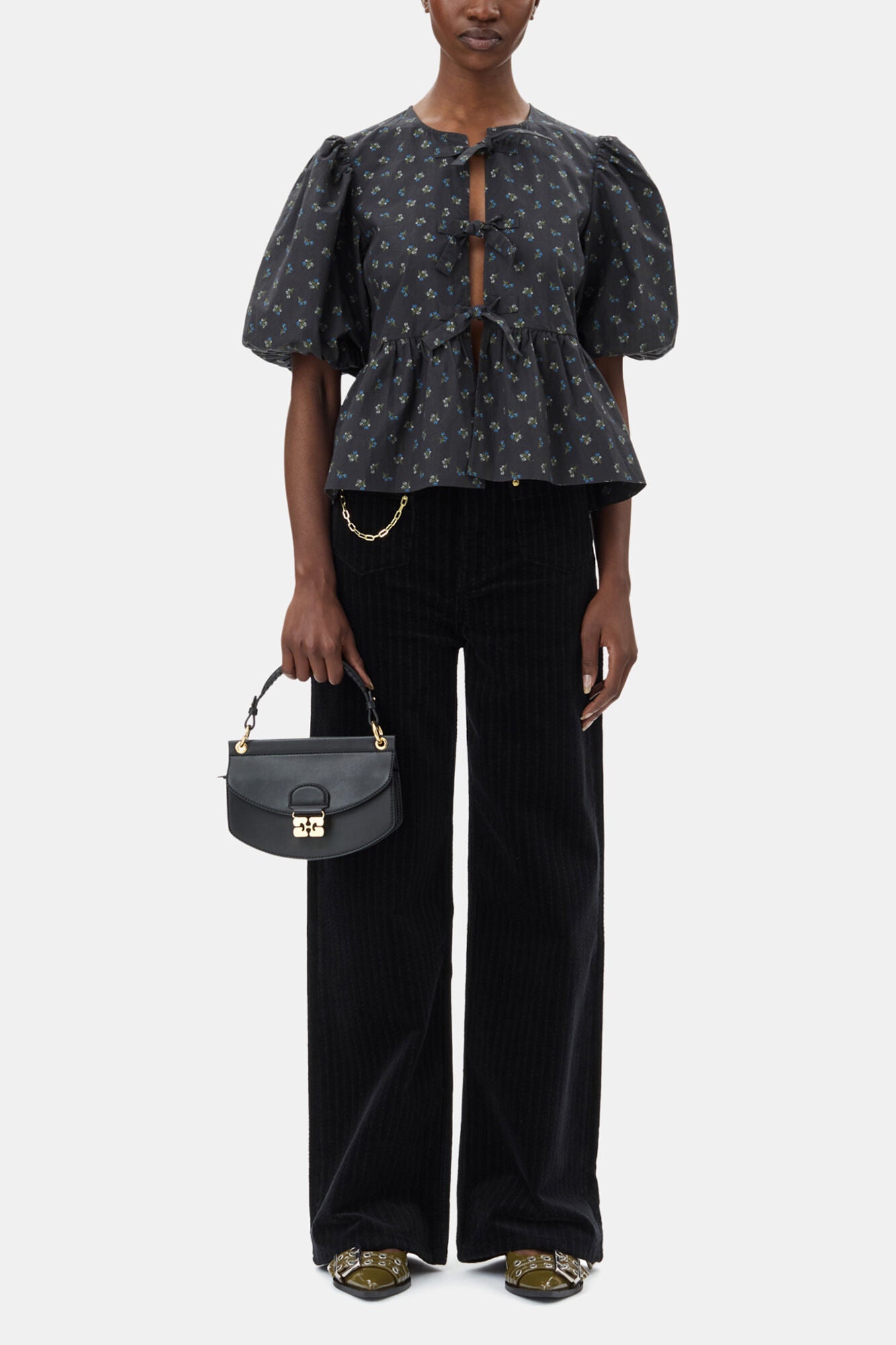 Black Black Mini Top Handle Apo-G Bag - GANNI