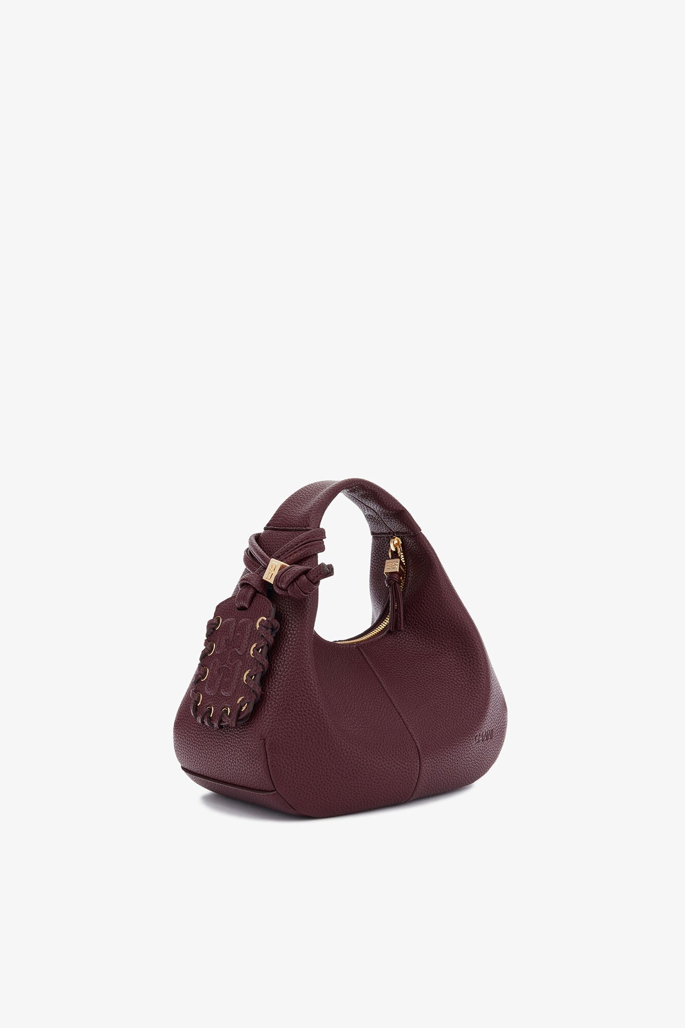 Port Royale Mini Hobo Bag in Burgundy - GANNI