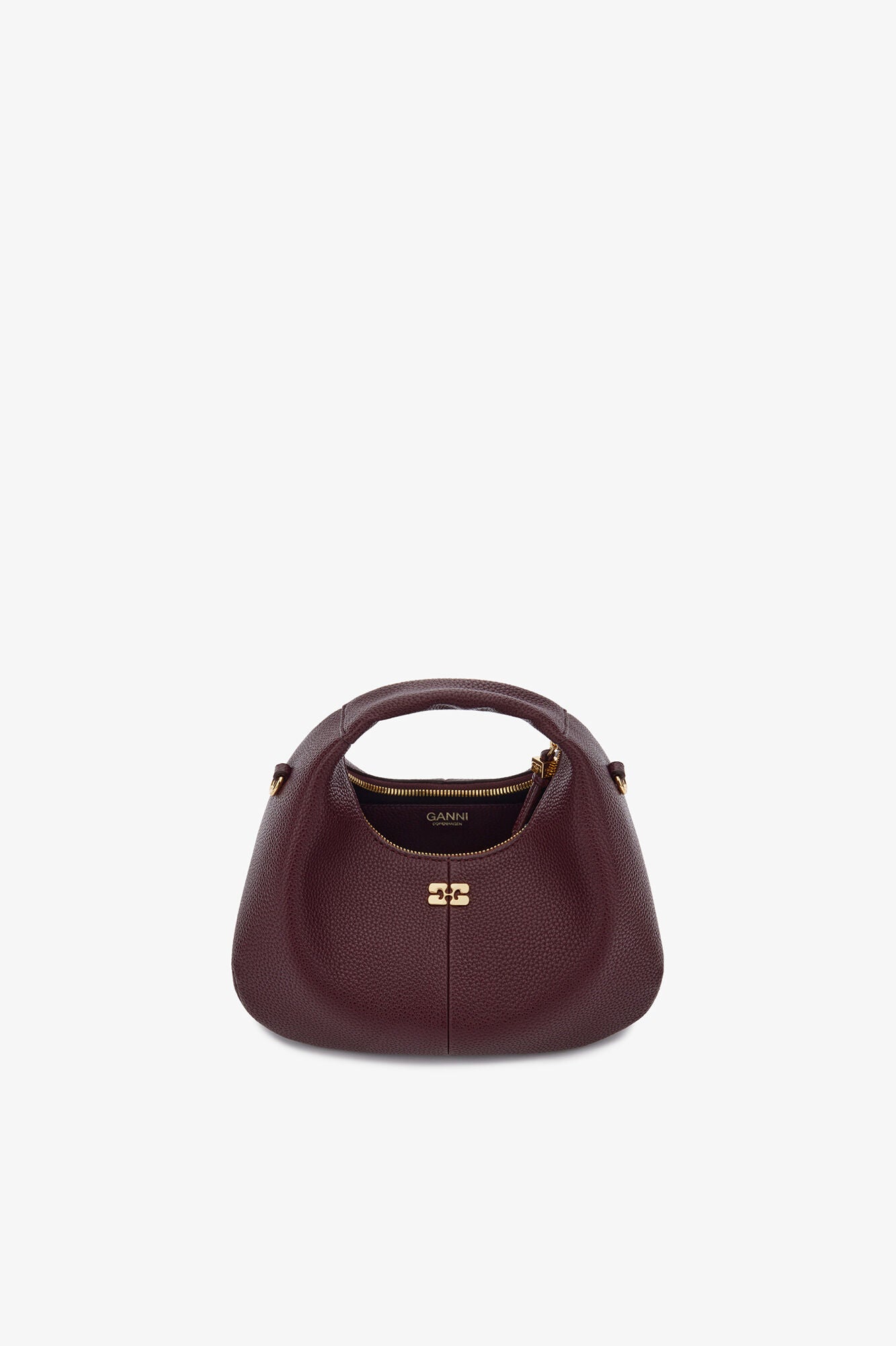 Port Royale Mini Hobo Bag in Burgundy - GANNI