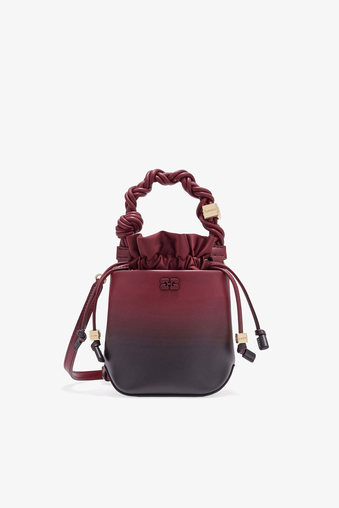 Tawny Port Red Gradient Mini Bou Bucket Bag - GANNI
