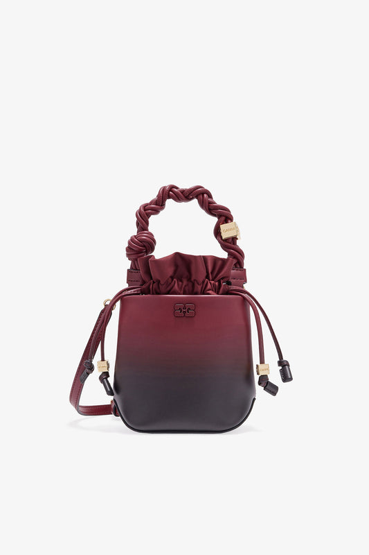 Tawny Port Red Gradient Mini Bou Bucket Bag - GANNI