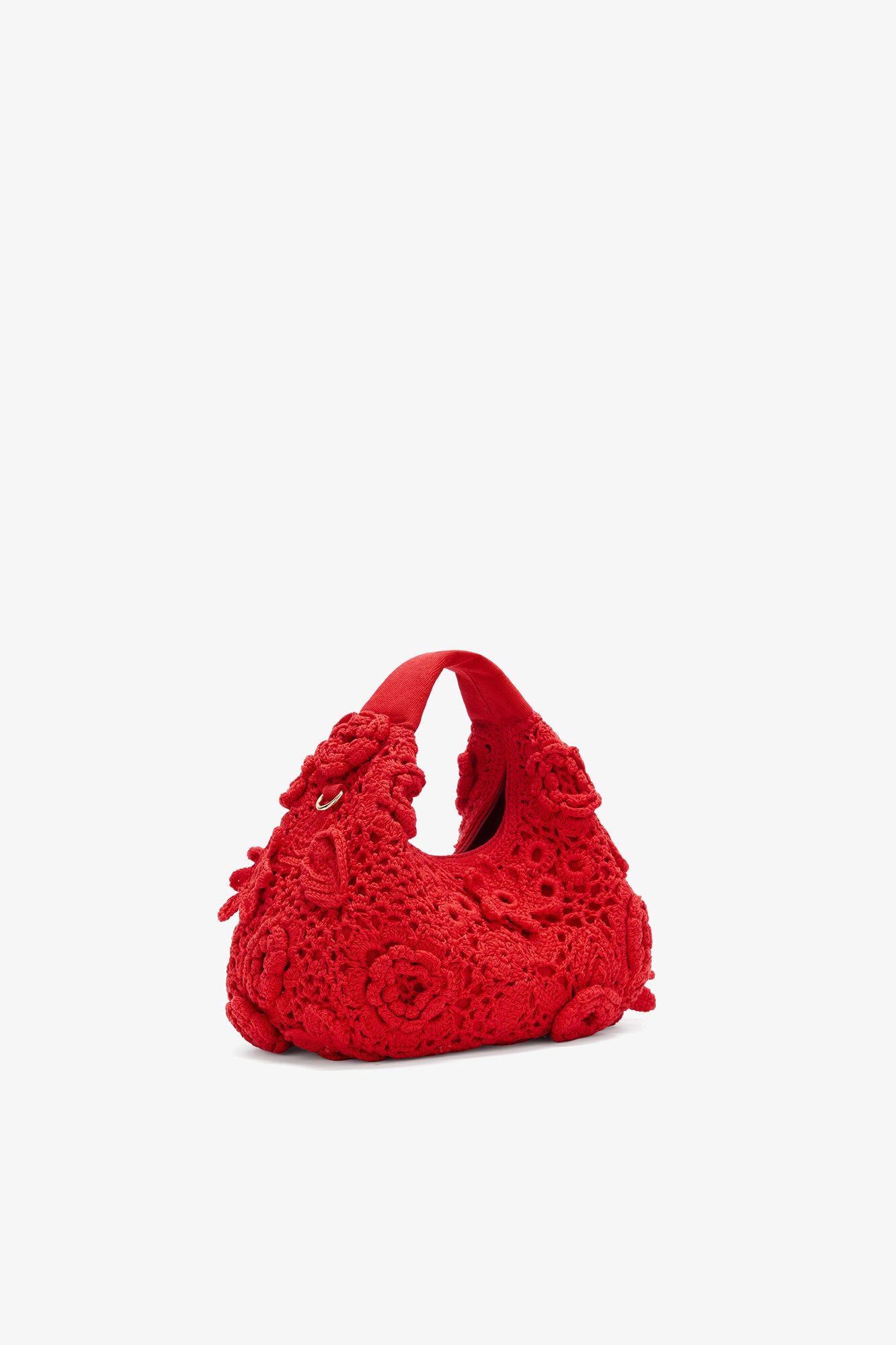 Goji Berry Mini Hobo Bag in Red Crochet - GANNI
