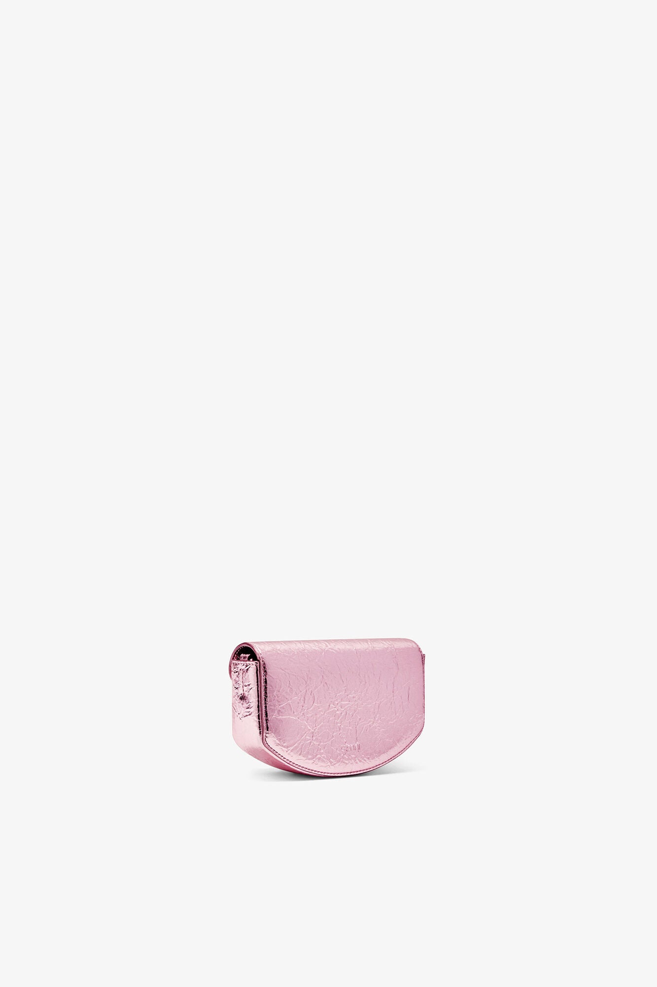 Silver Pink Lulu Wallet On Chain in Metallic - GANNI