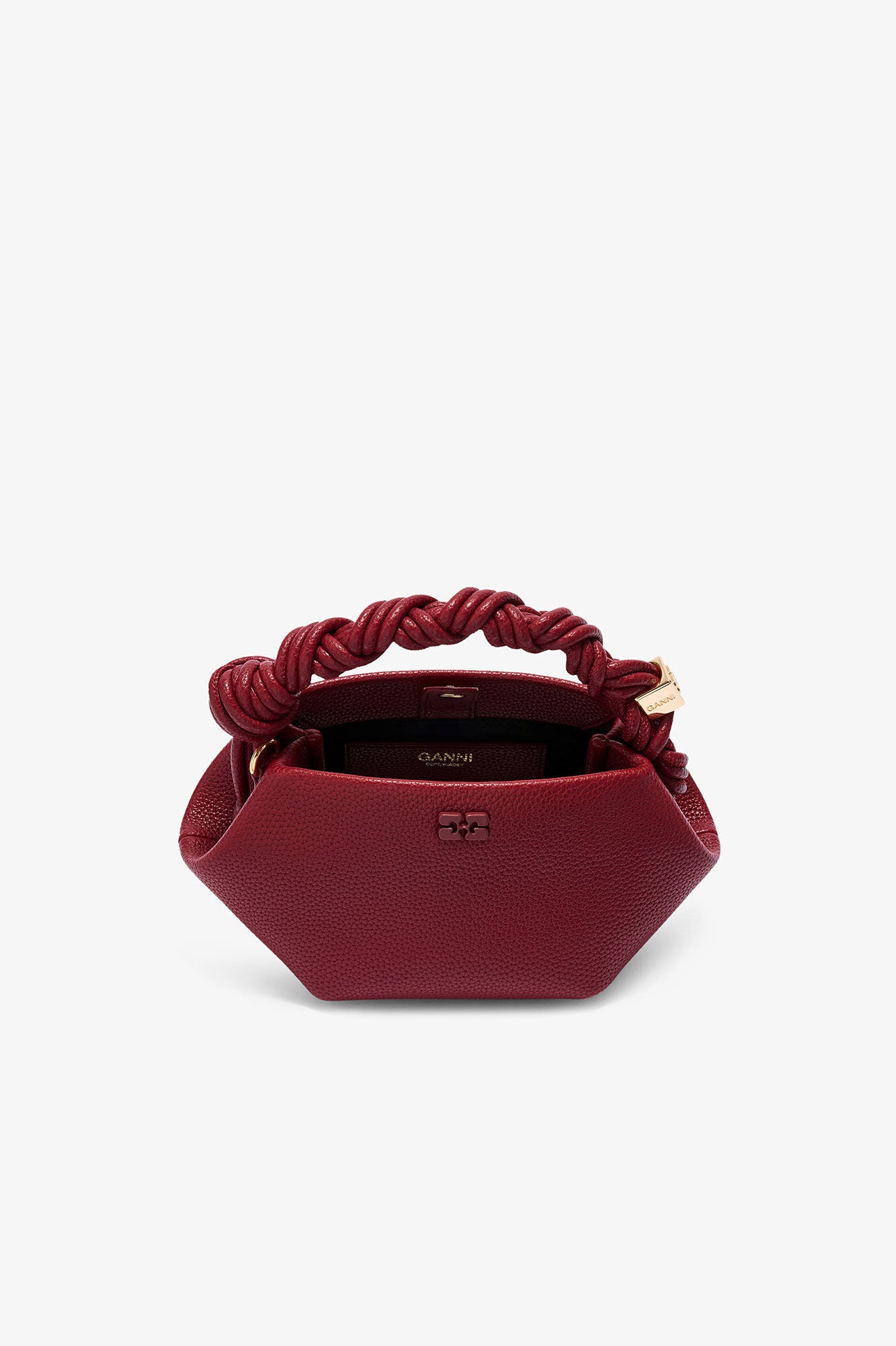 Red Dahlia Burgundy Grained Mini Bou Bag - GANNI
