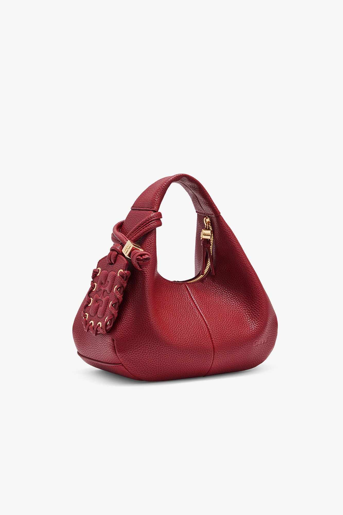 Red Dahlia Grained Mini Hobo Bag - GANNI