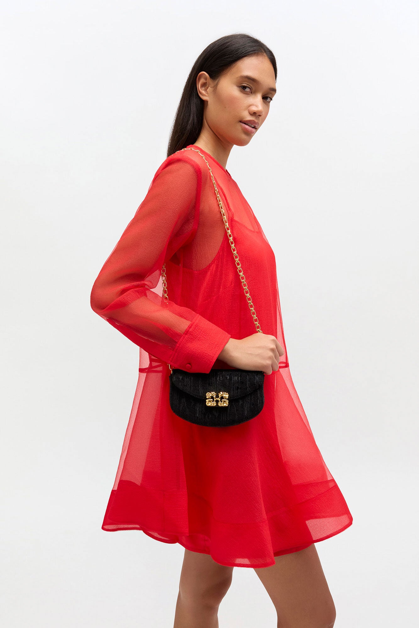 Lulu Wallet On Chain in Velvet Moire - GANNI