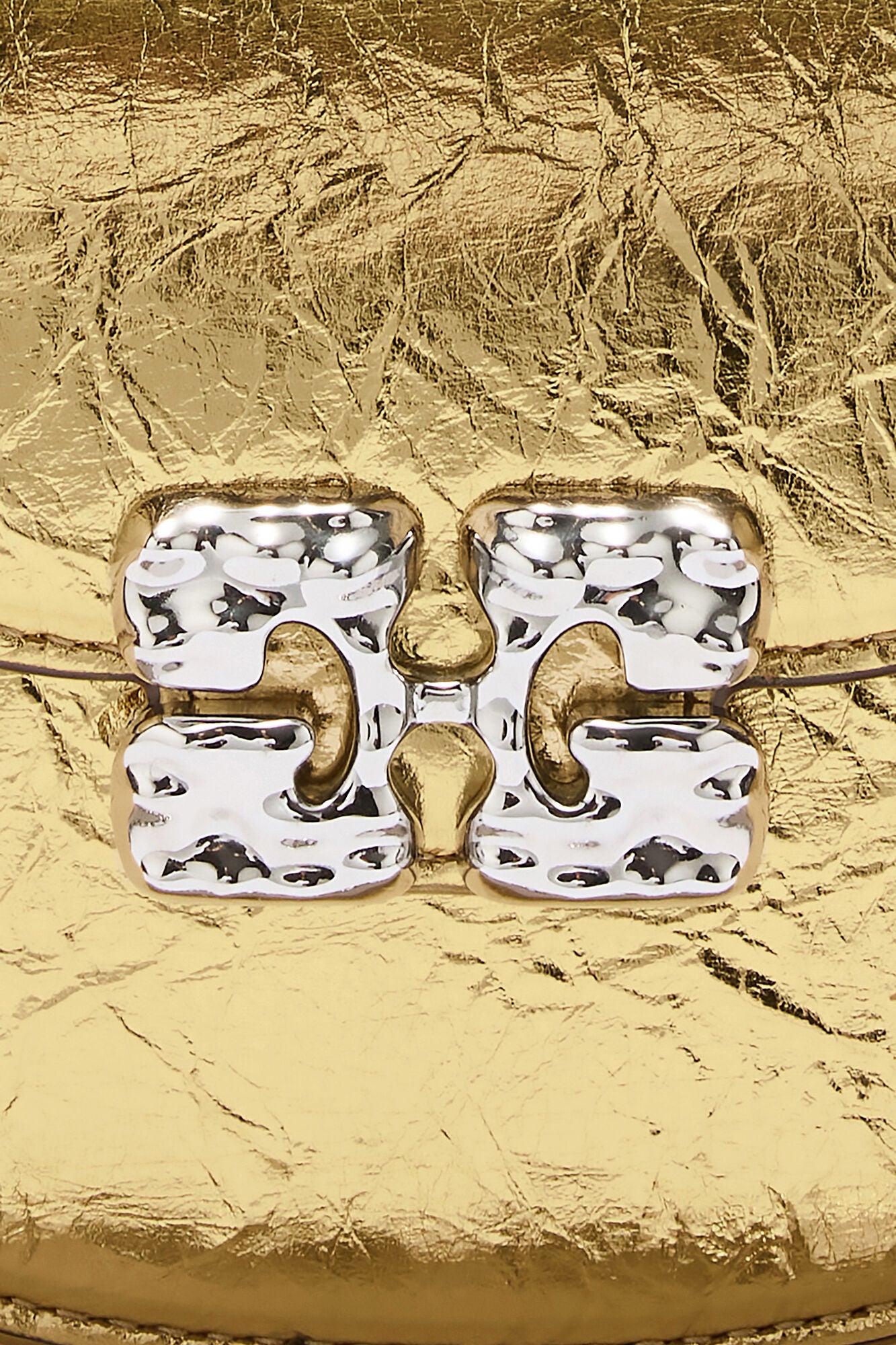 Lulu Wallet On Chain in Metallic - GANNI