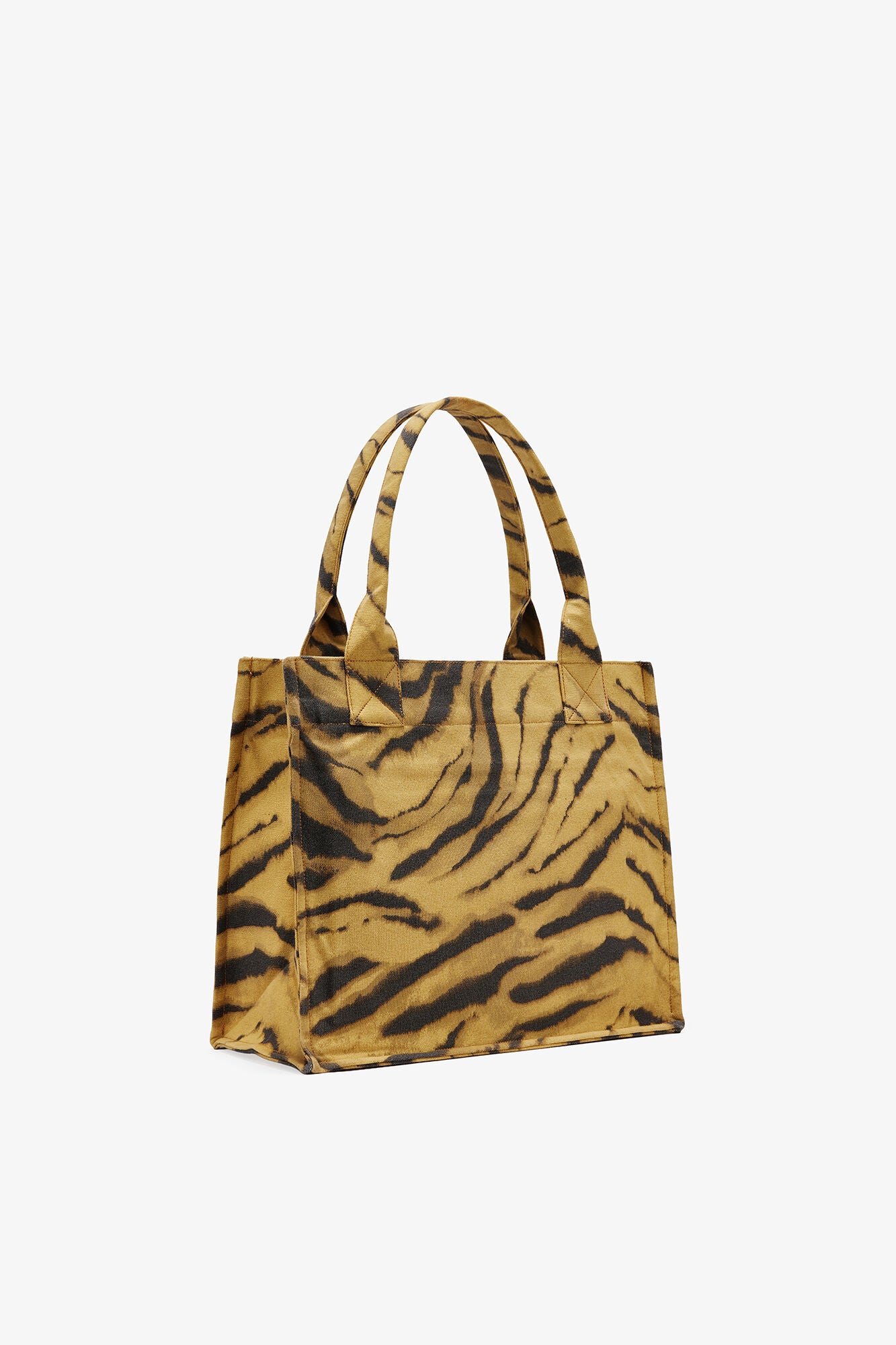 Khaki Zebra Print Large Tote - GANNI
