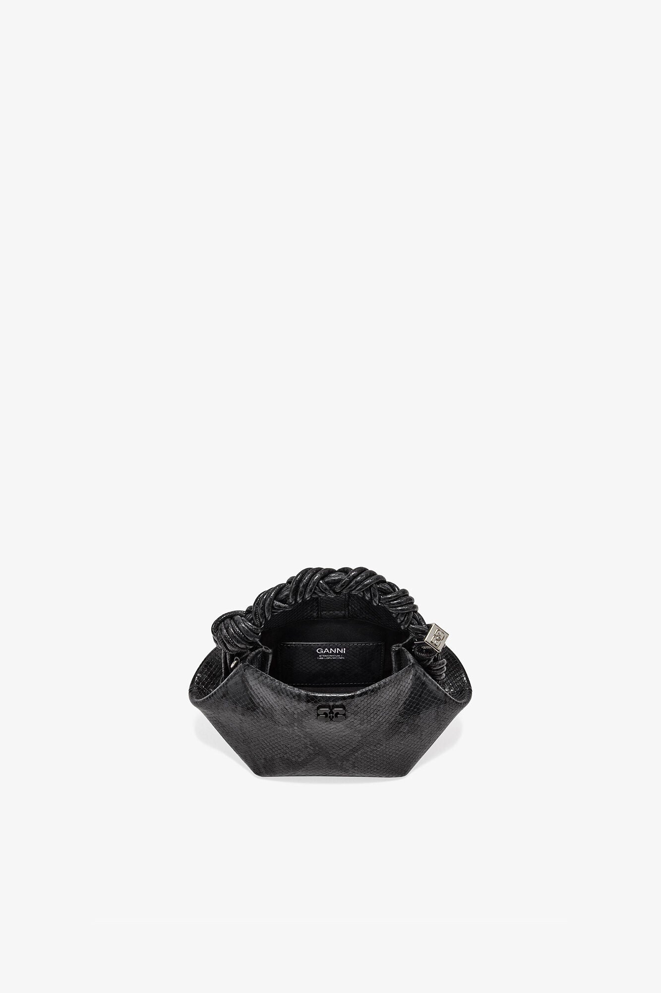 Croco Black Snake Mini Bou Bag - GANNI