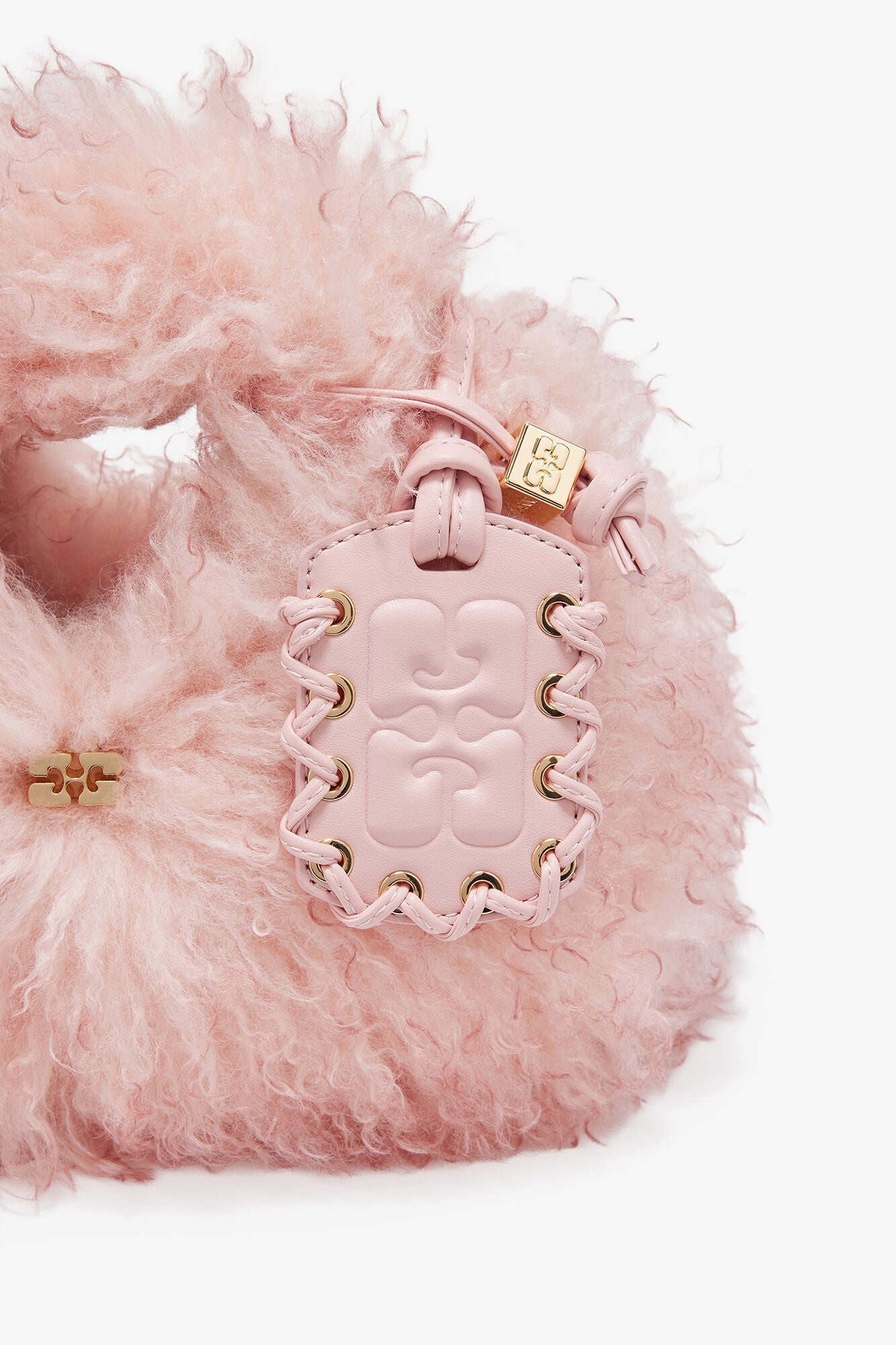 Mary's Rose Pink Fur Mini Hobo Bag - GANNI
