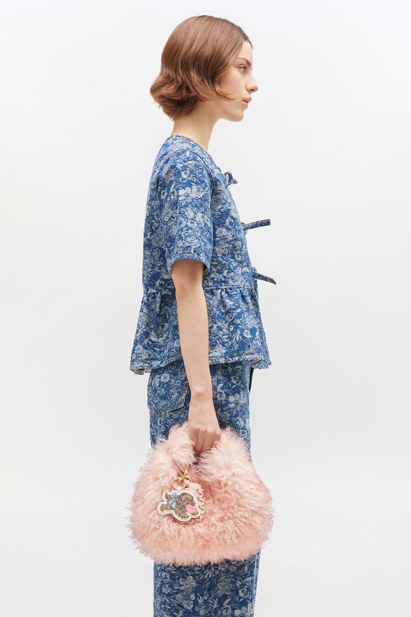 Mary's Rose Pink Fur Mini Hobo Bag - GANNI