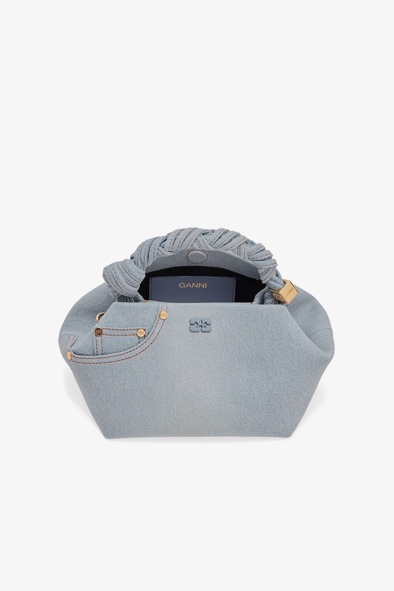 Faded Denim Denim Small Bou Bag - GANNI