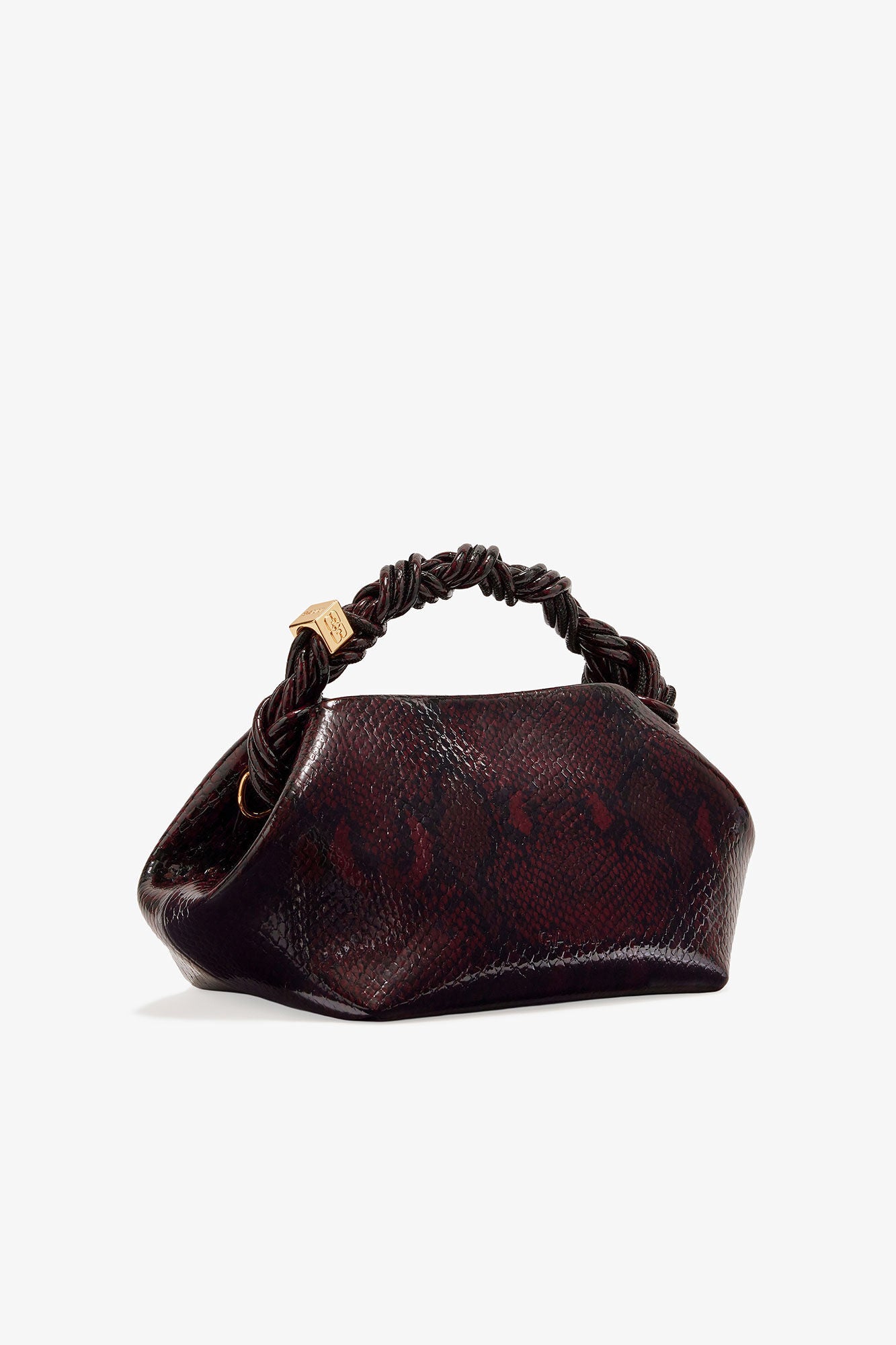 Dark Burgundy Burgundy Snake Small Bou Bag - GANNI