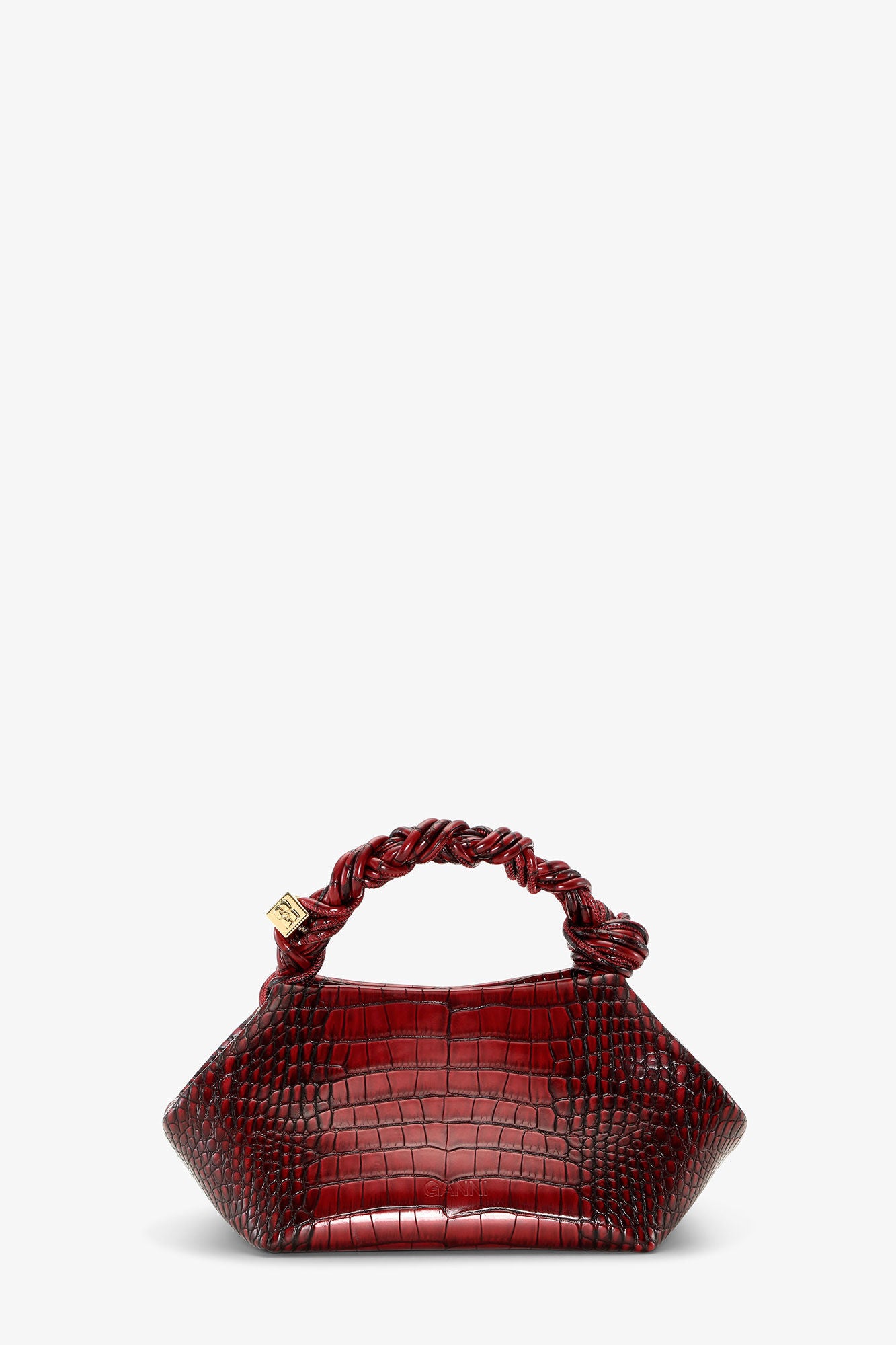 Burgundy Burgundy Croco Small Bou Bag - GANNI