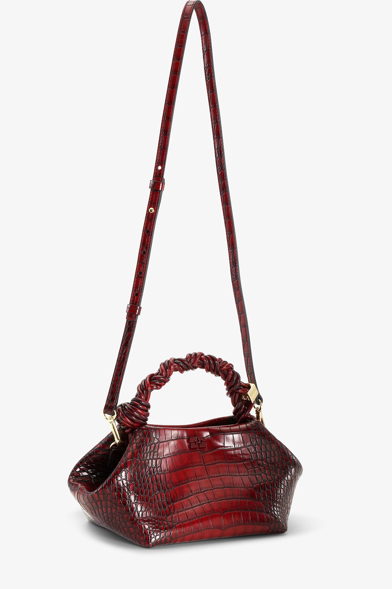 Burgundy Burgundy Croco Small Bou Bag - GANNI