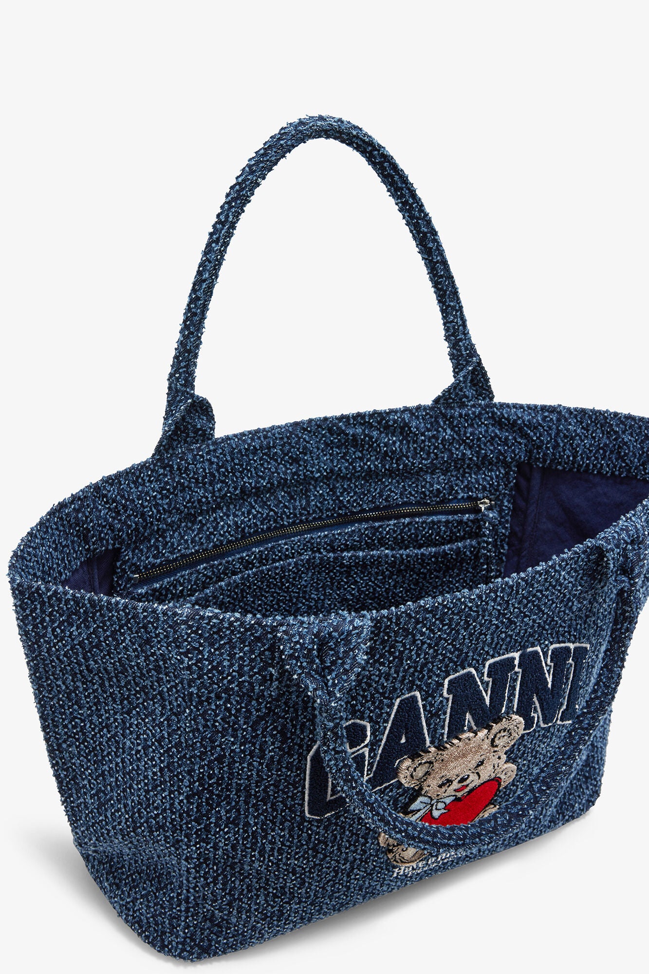 Rinse Denim Medium Bear Tote - GANNI
