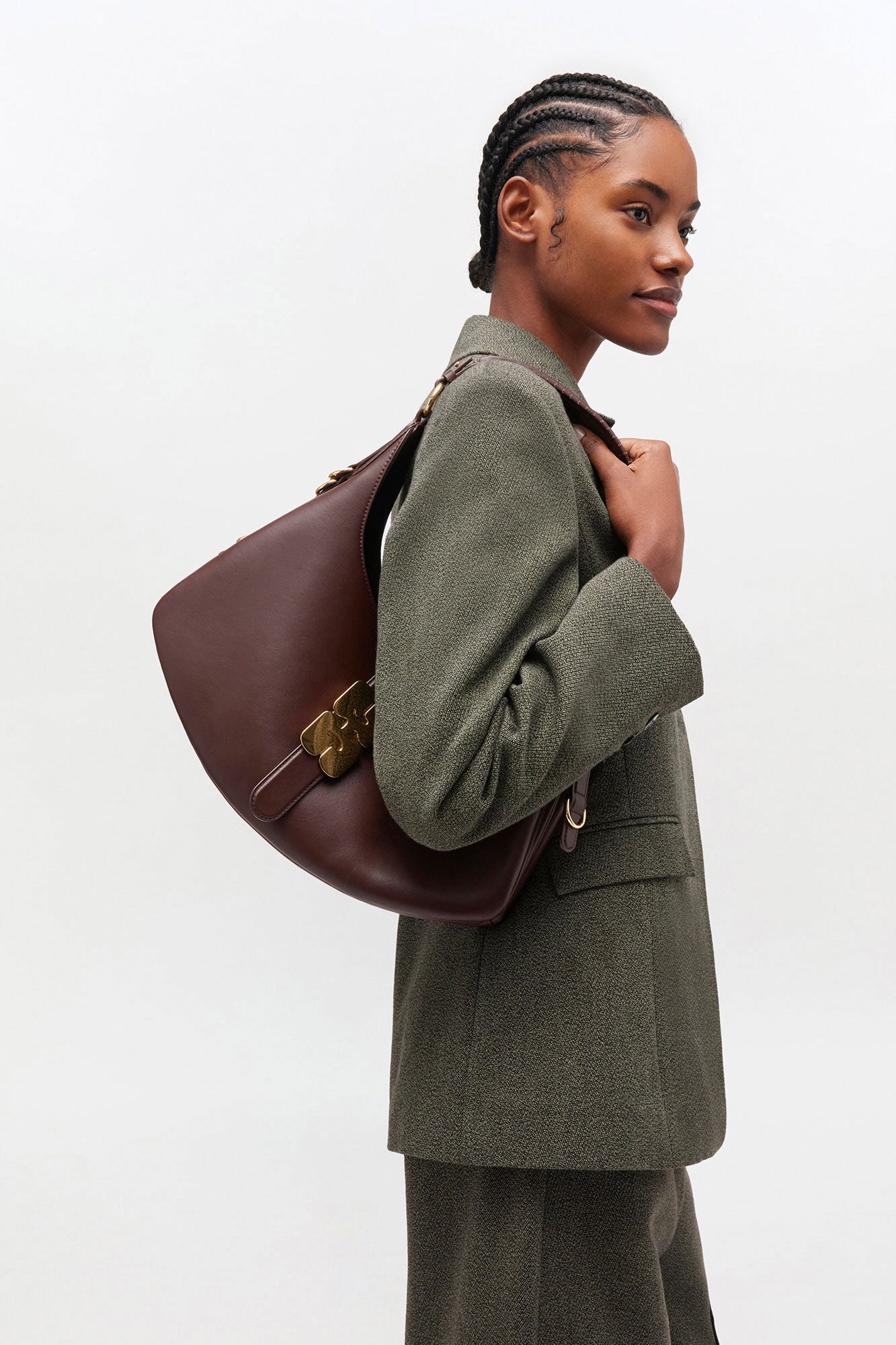 Chicory Coffee Brown Small Kat Bag - GANNI