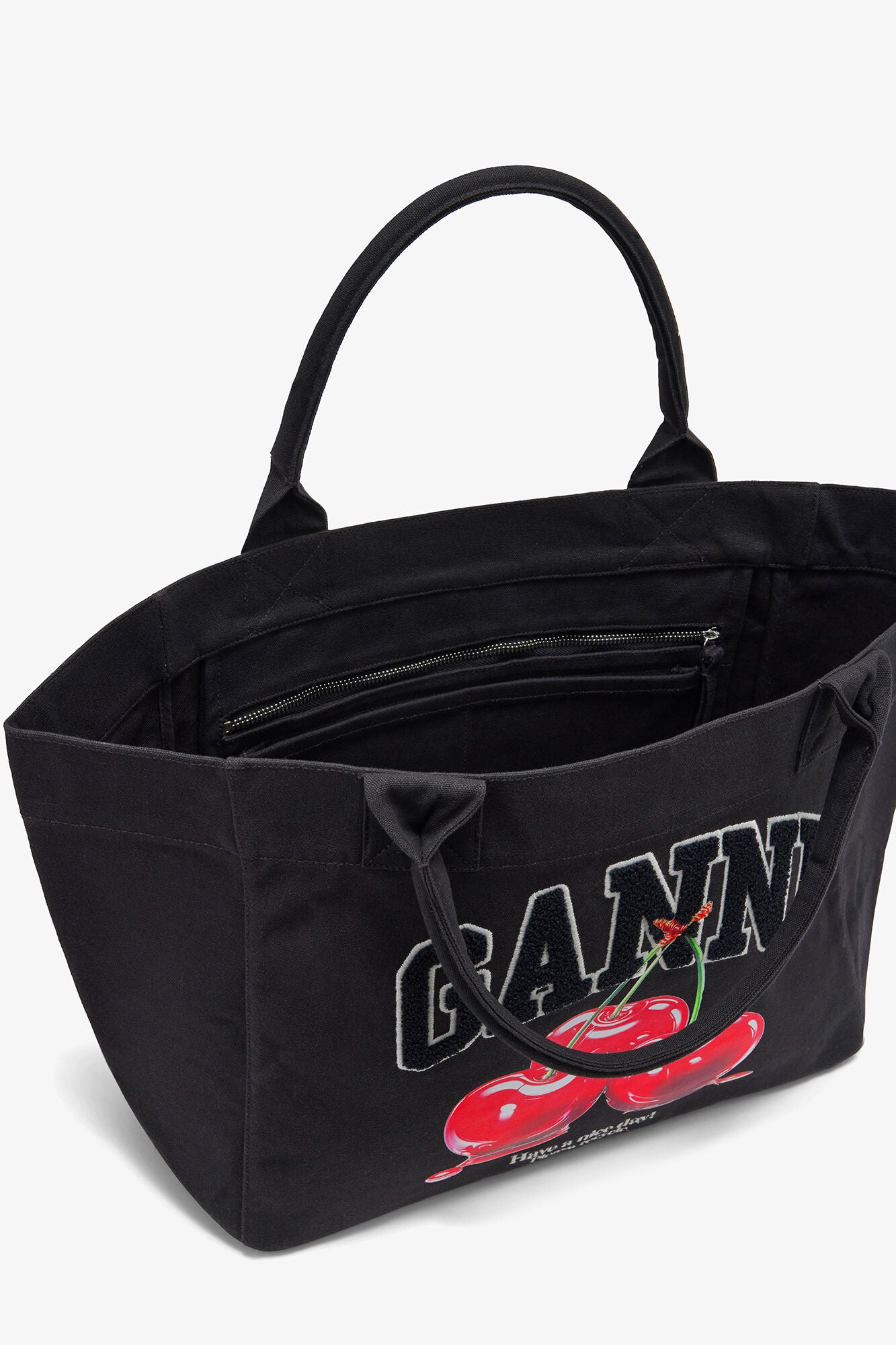 Phantom Black Medium Cherry Tote - GANNI