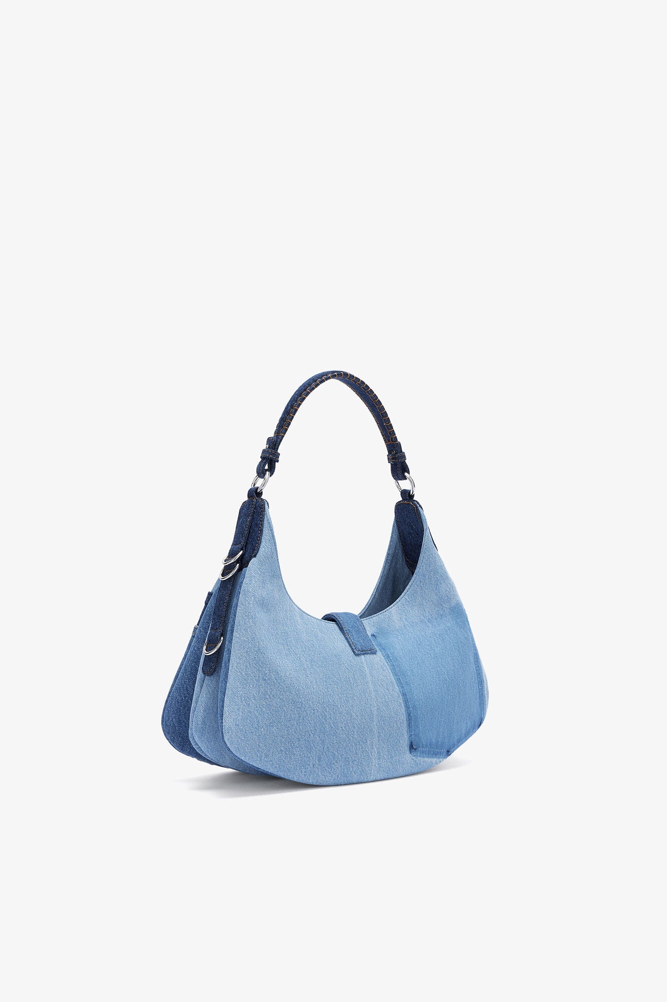 Mid Blue Vintage Small Kat Bag in Blue Denim - GANNI