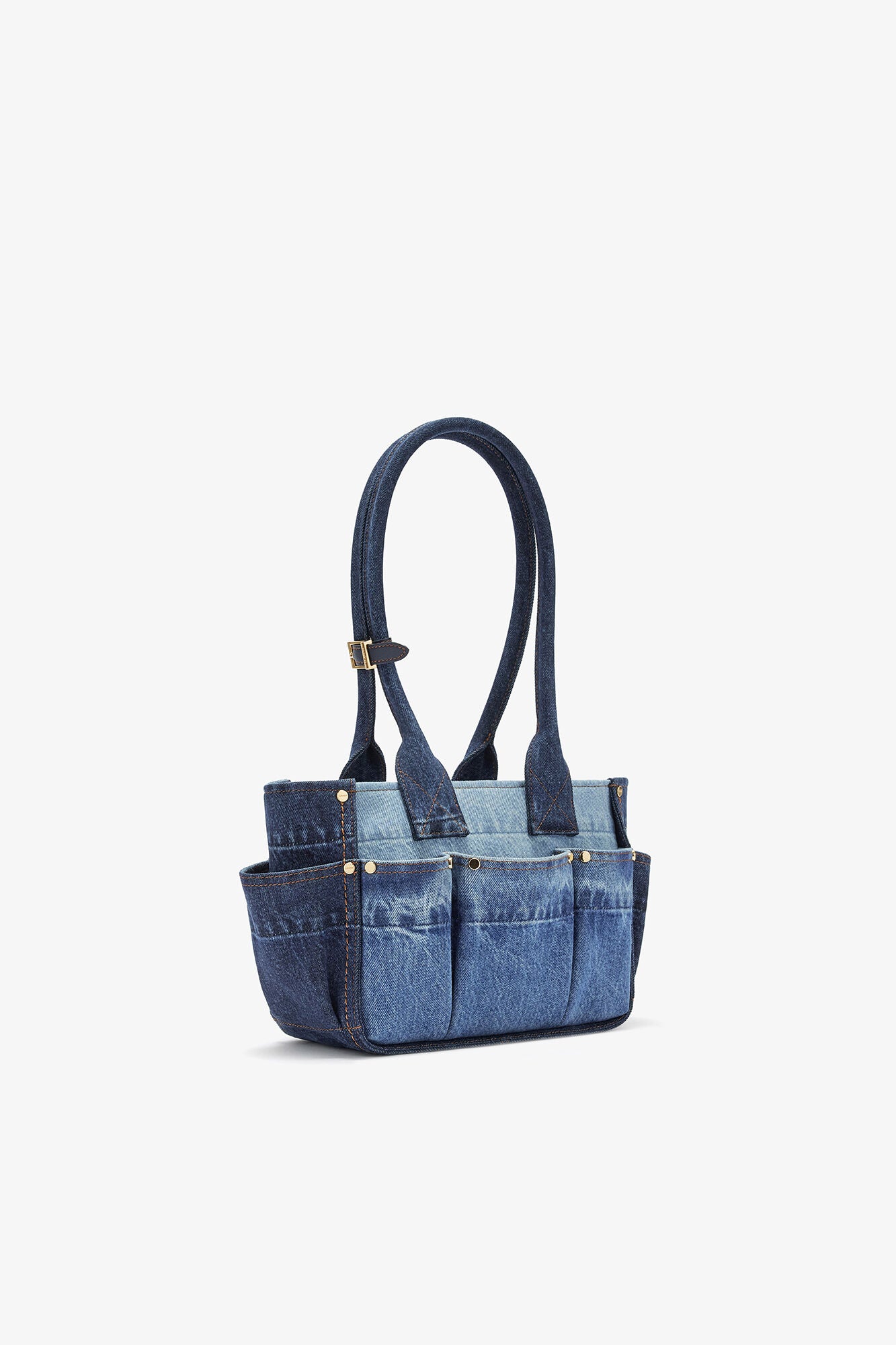 Mid Blue Vintage Small Posy Bag in Blue Denim - GANNI
