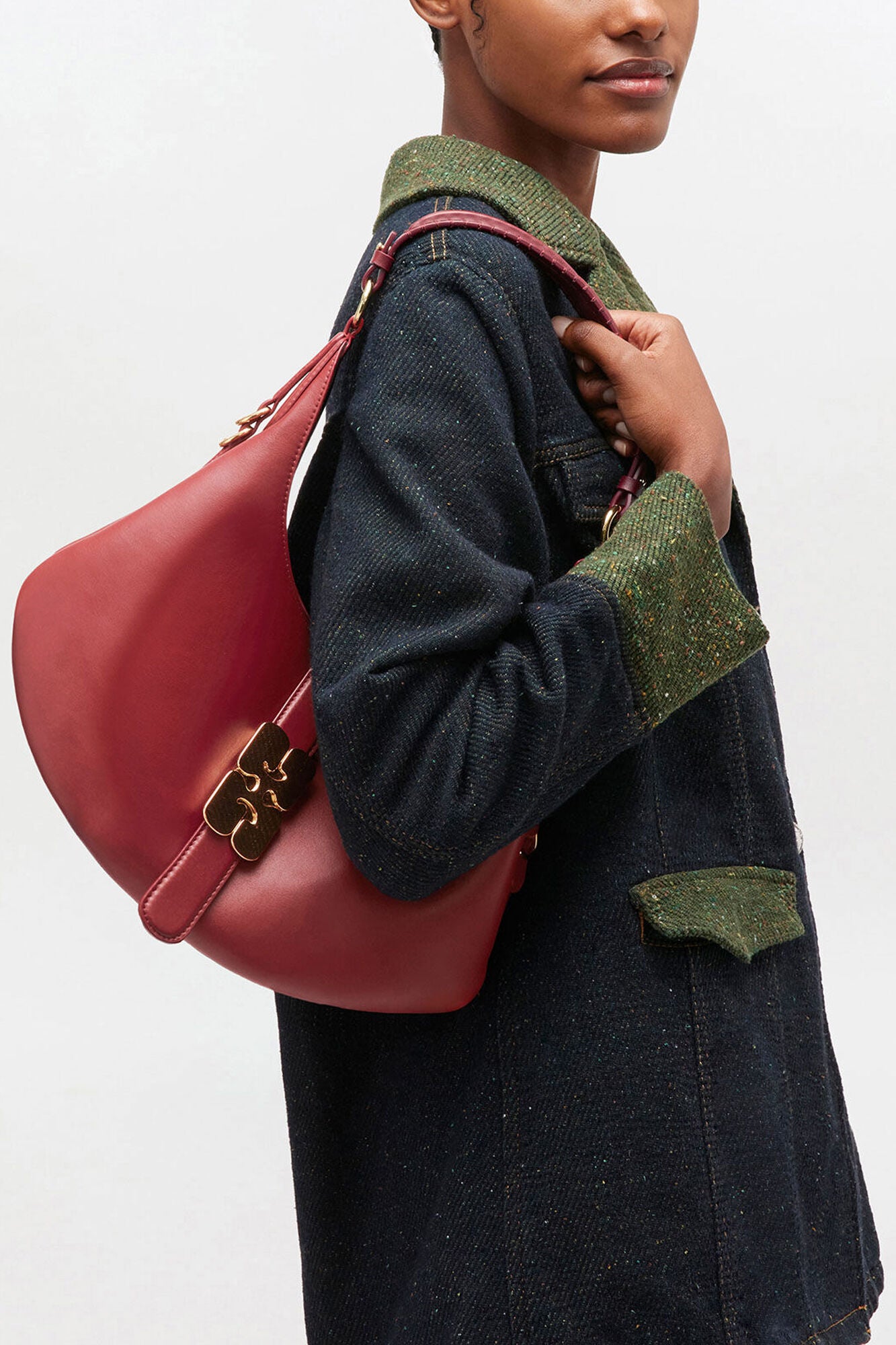 Red Dahlia Red Small Kat Bag - GANNI