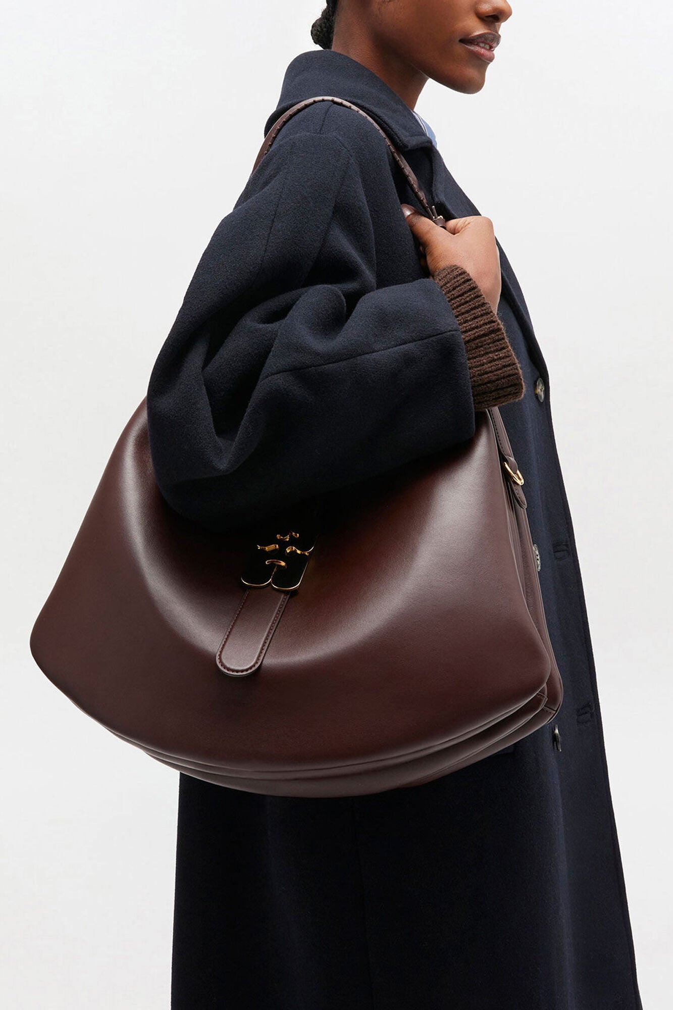 Chicory Coffee Brown Large Kat Bag - GANNI