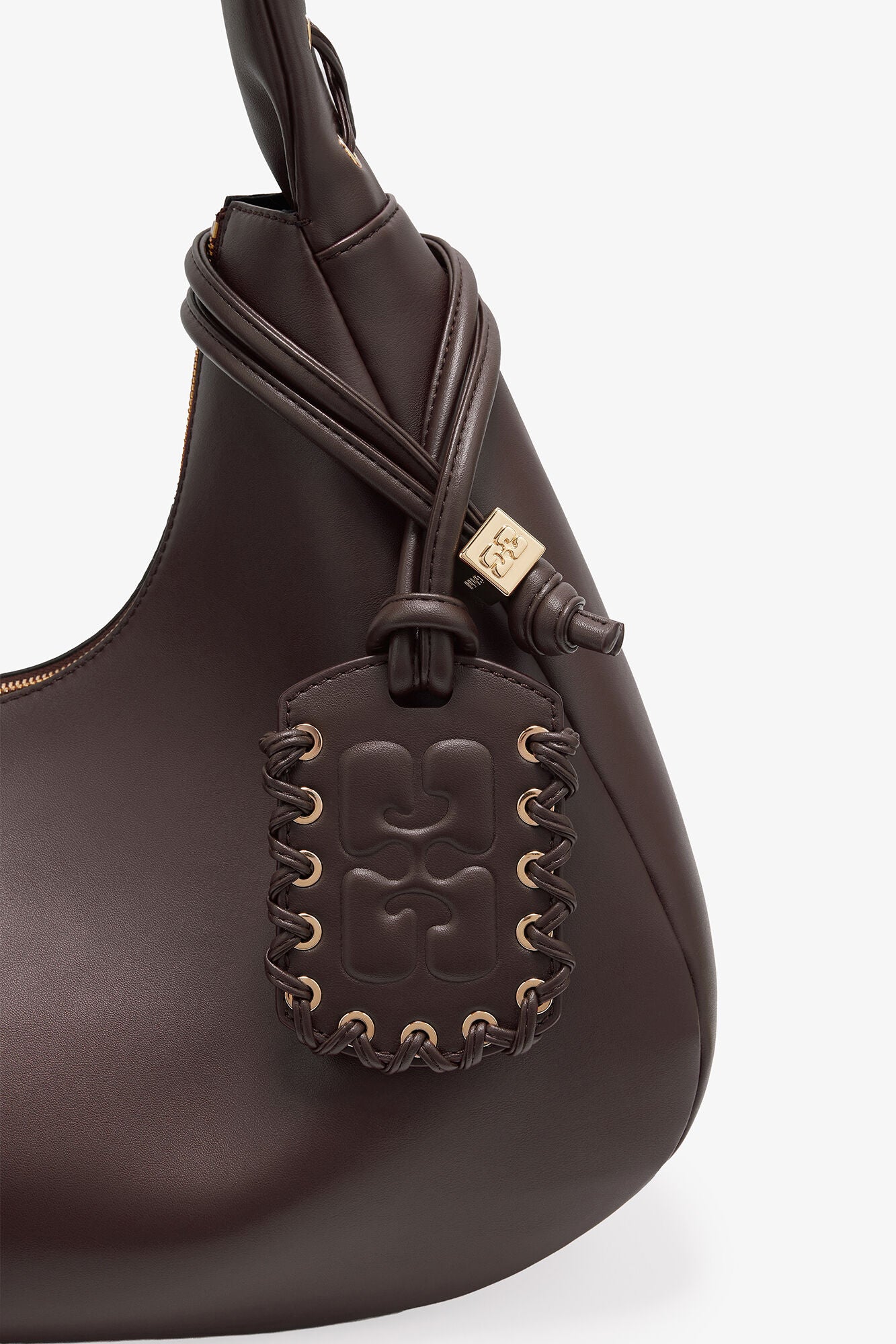 Chocolate Torte Brown Medium Laces Hobo Bag - GANNI