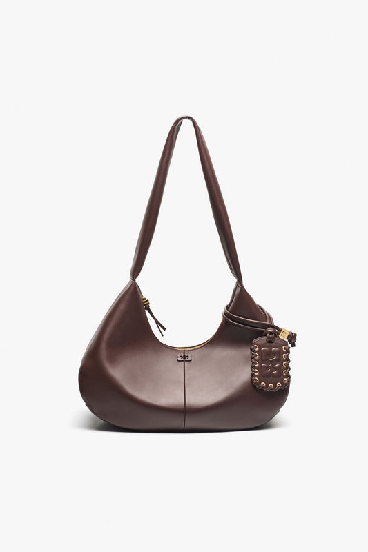 Seal Brown Brown Medium Hobo Bag - GANNI