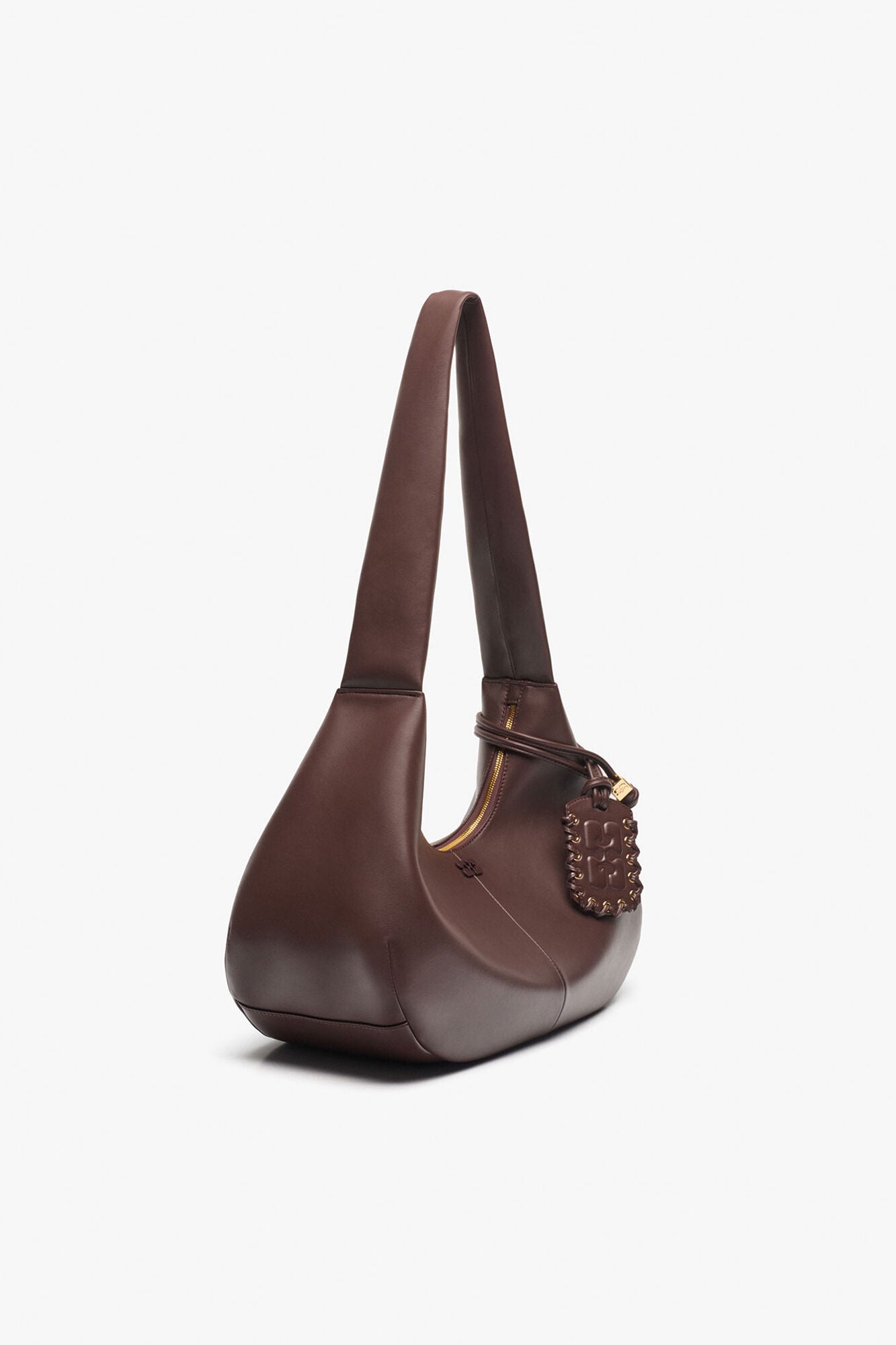 Seal Brown Brown Medium Hobo Bag - GANNI