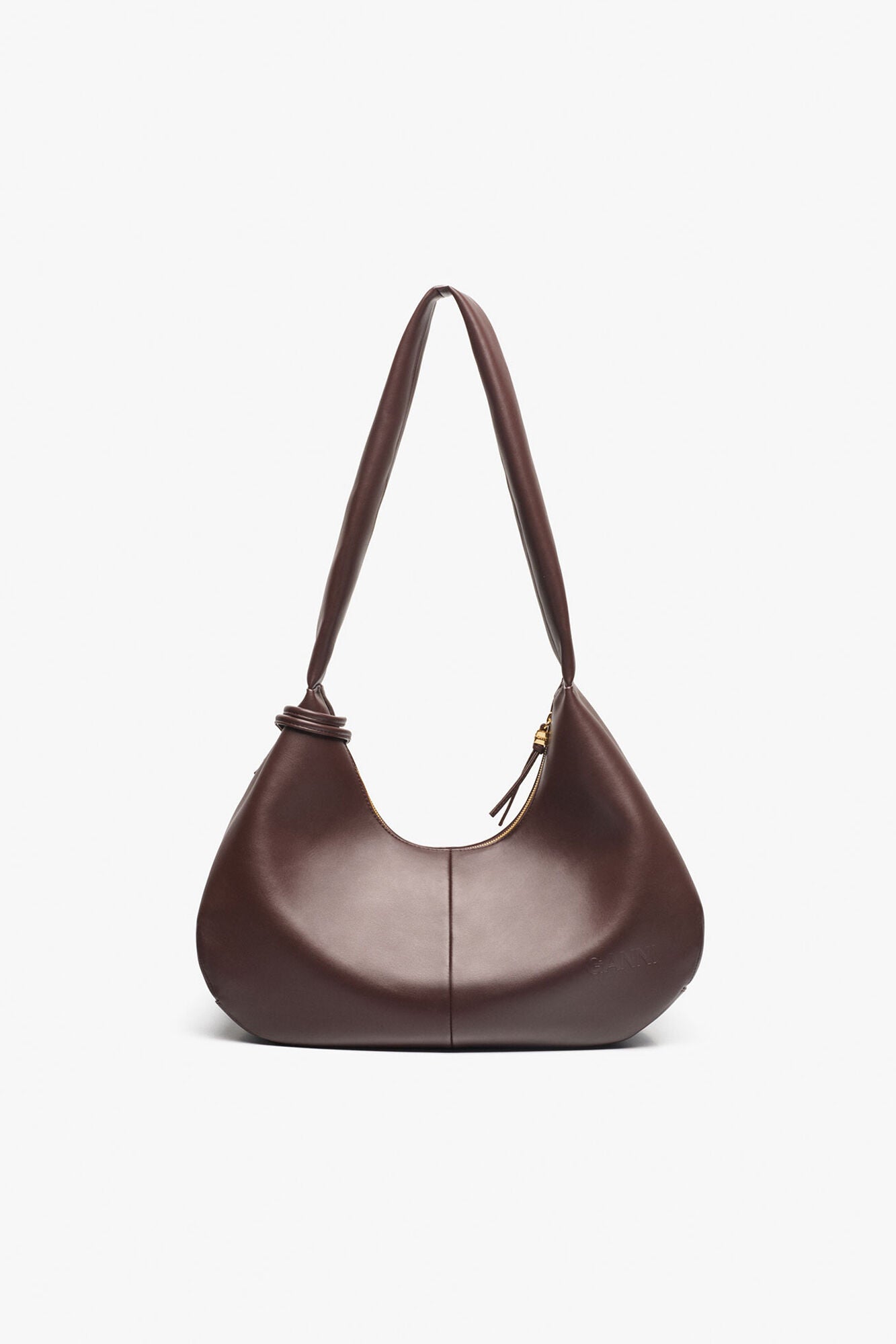 Seal Brown Brown Medium Hobo Bag - GANNI