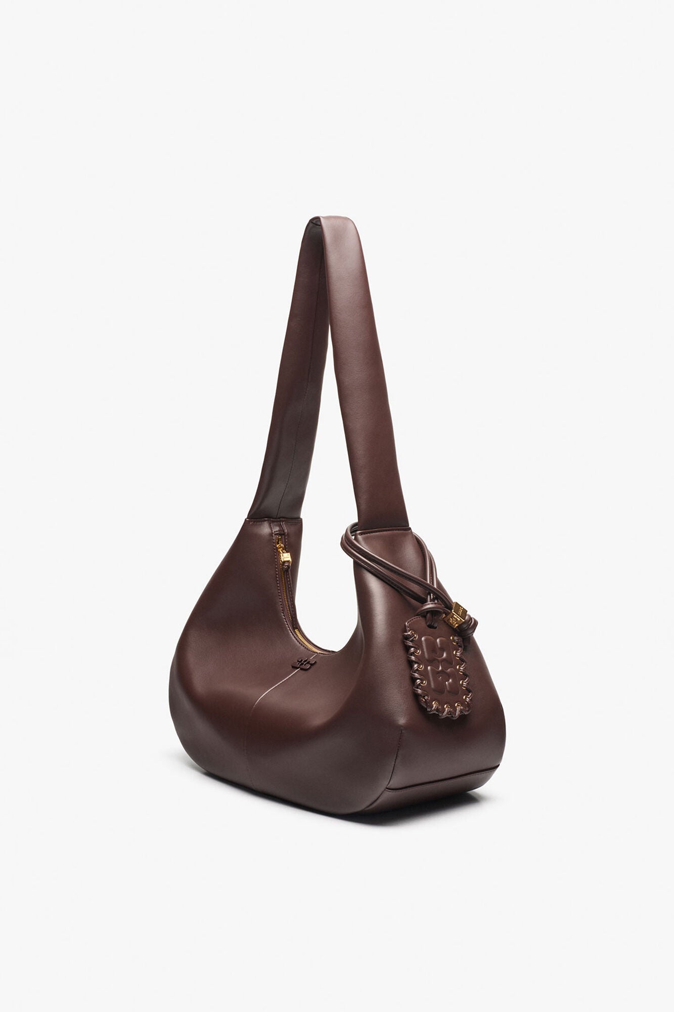 Seal Brown Brown Medium Hobo Bag - GANNI