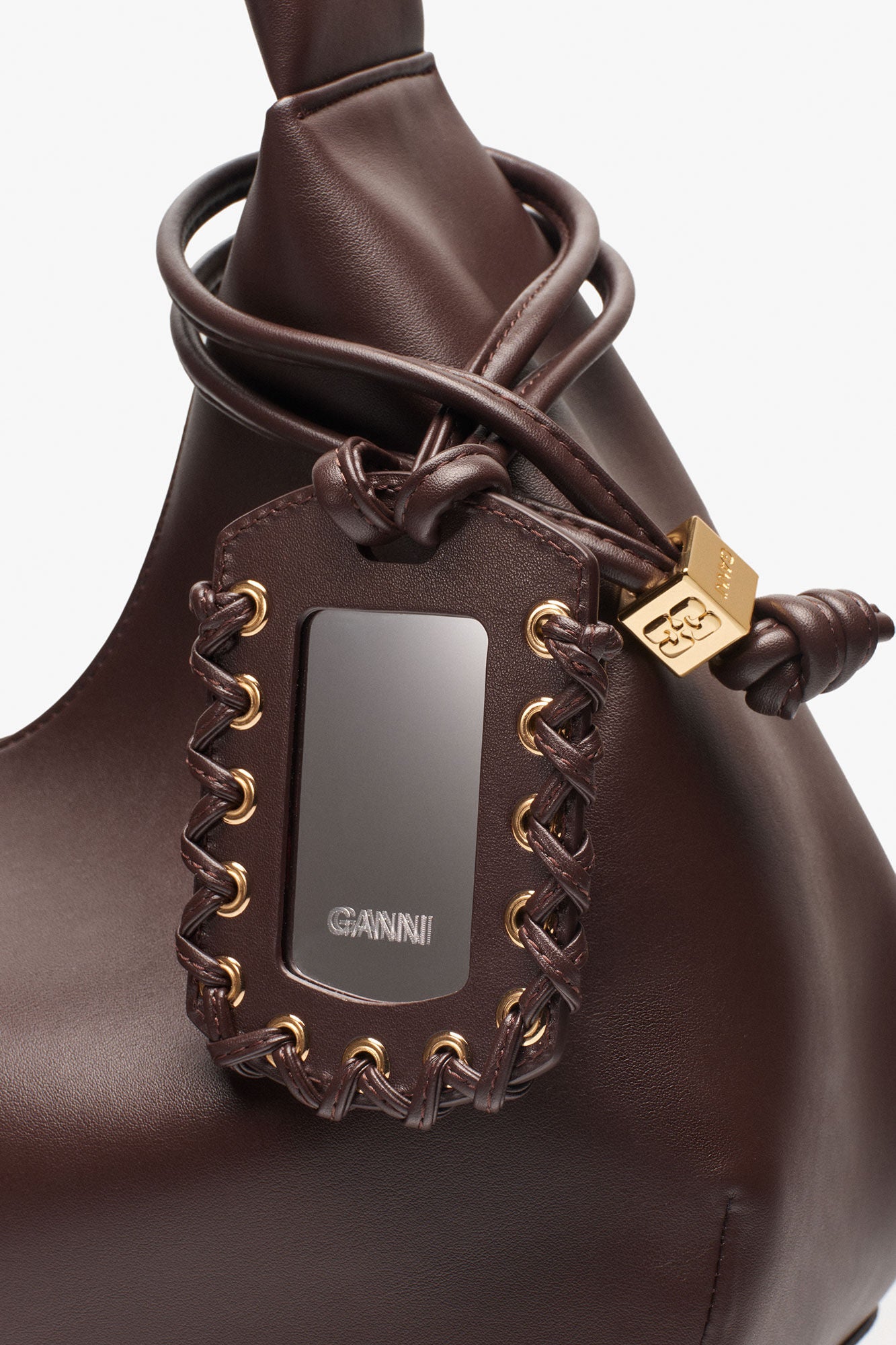Seal Brown Brown Medium Hobo Bag - GANNI