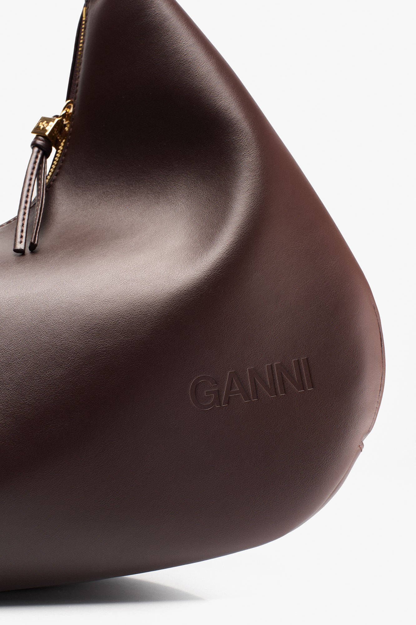 Seal Brown Brown Medium Hobo Bag - GANNI