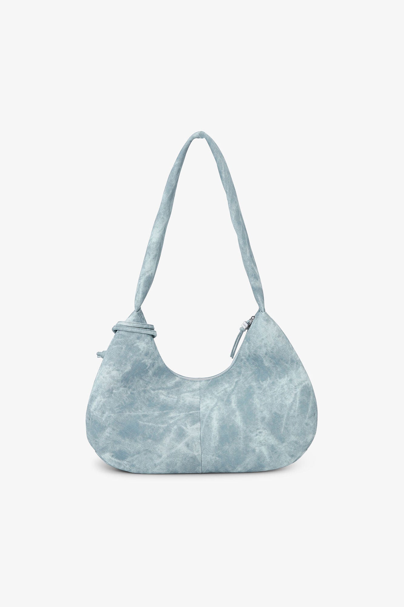 Celestial Blue Bleached Medium Hobo Bag - GANNI