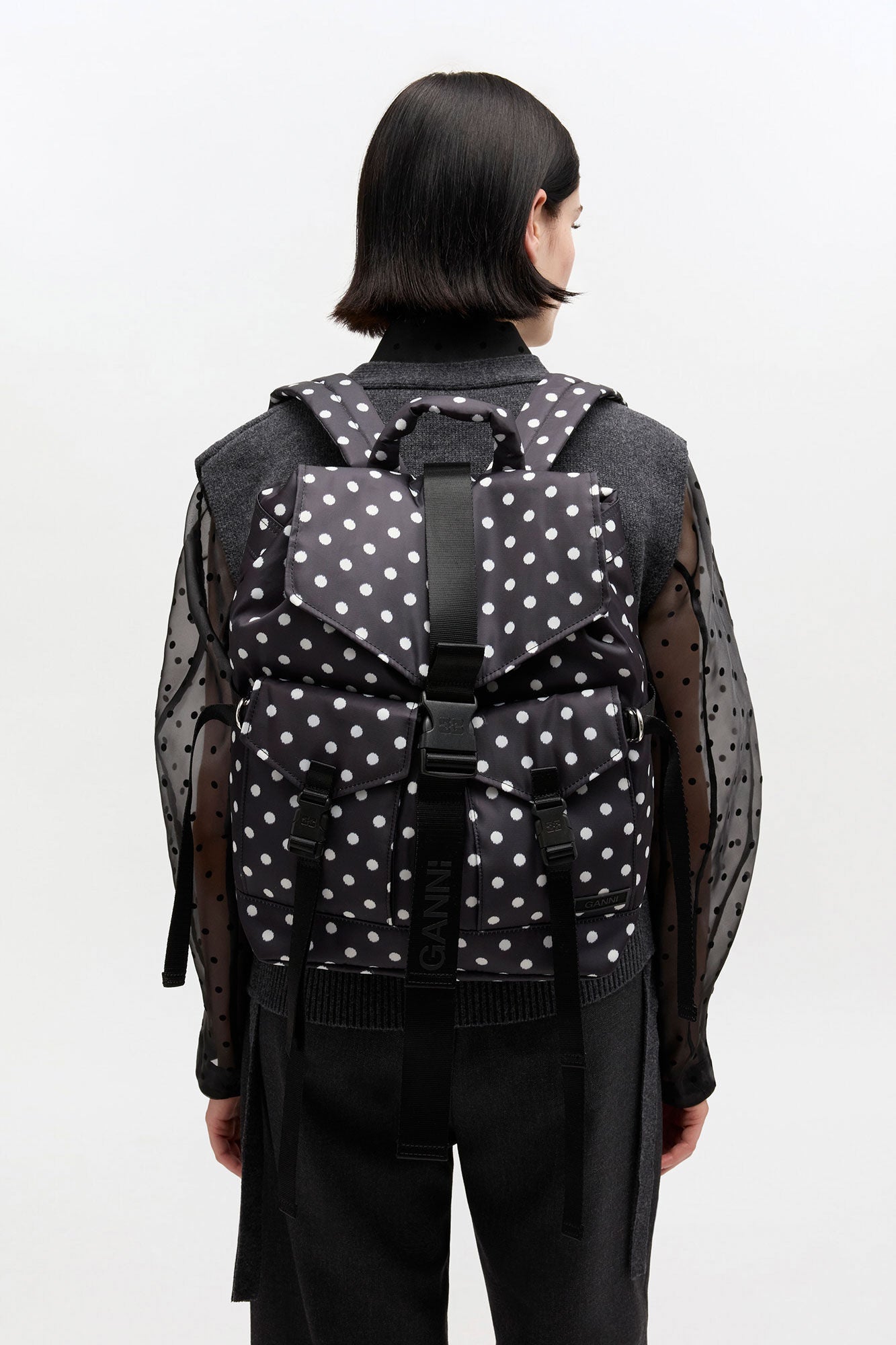 Black Dots Re-Tech Backpack - GANNI