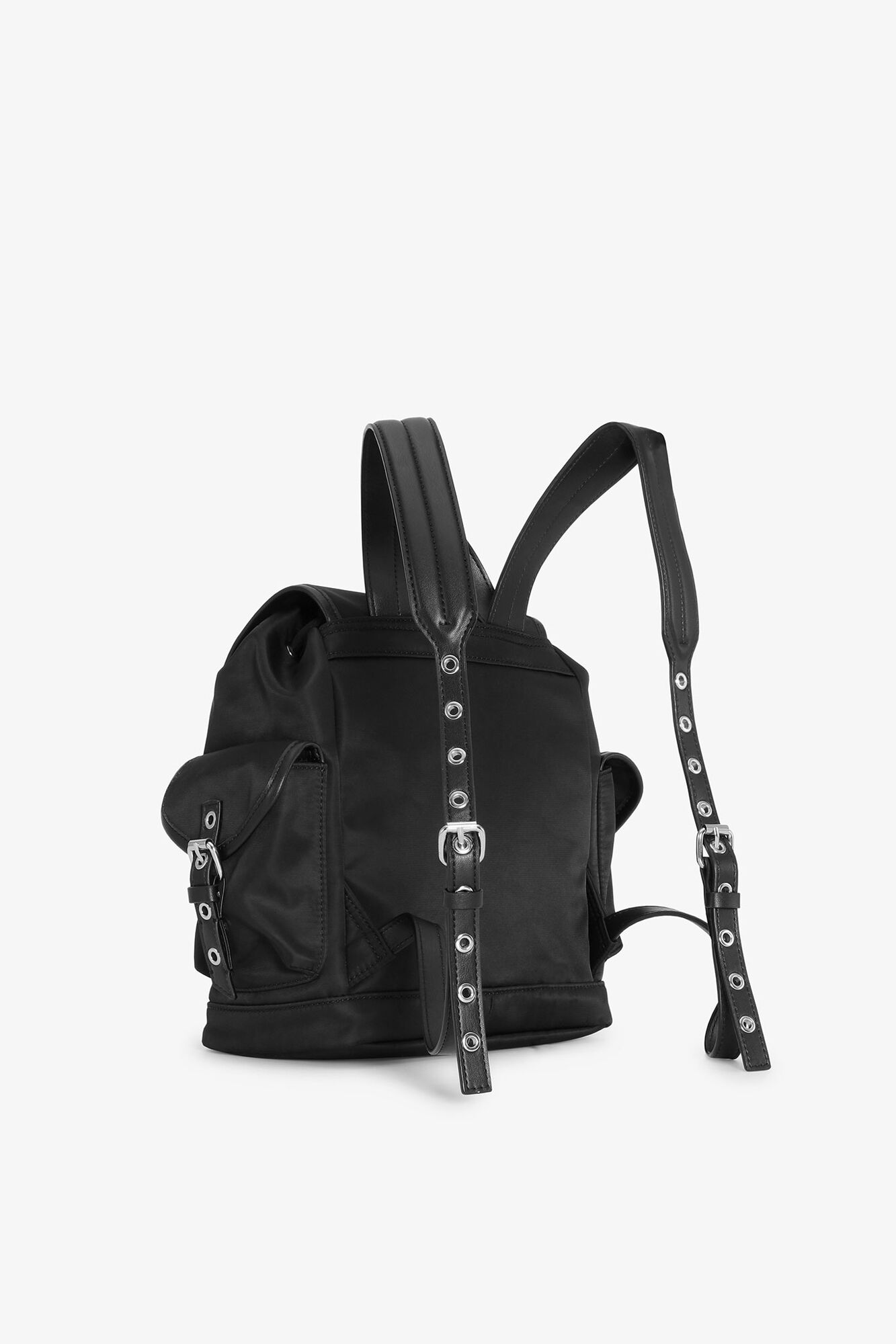 Black Black Small Bucky Nylon Backpack - GANNI